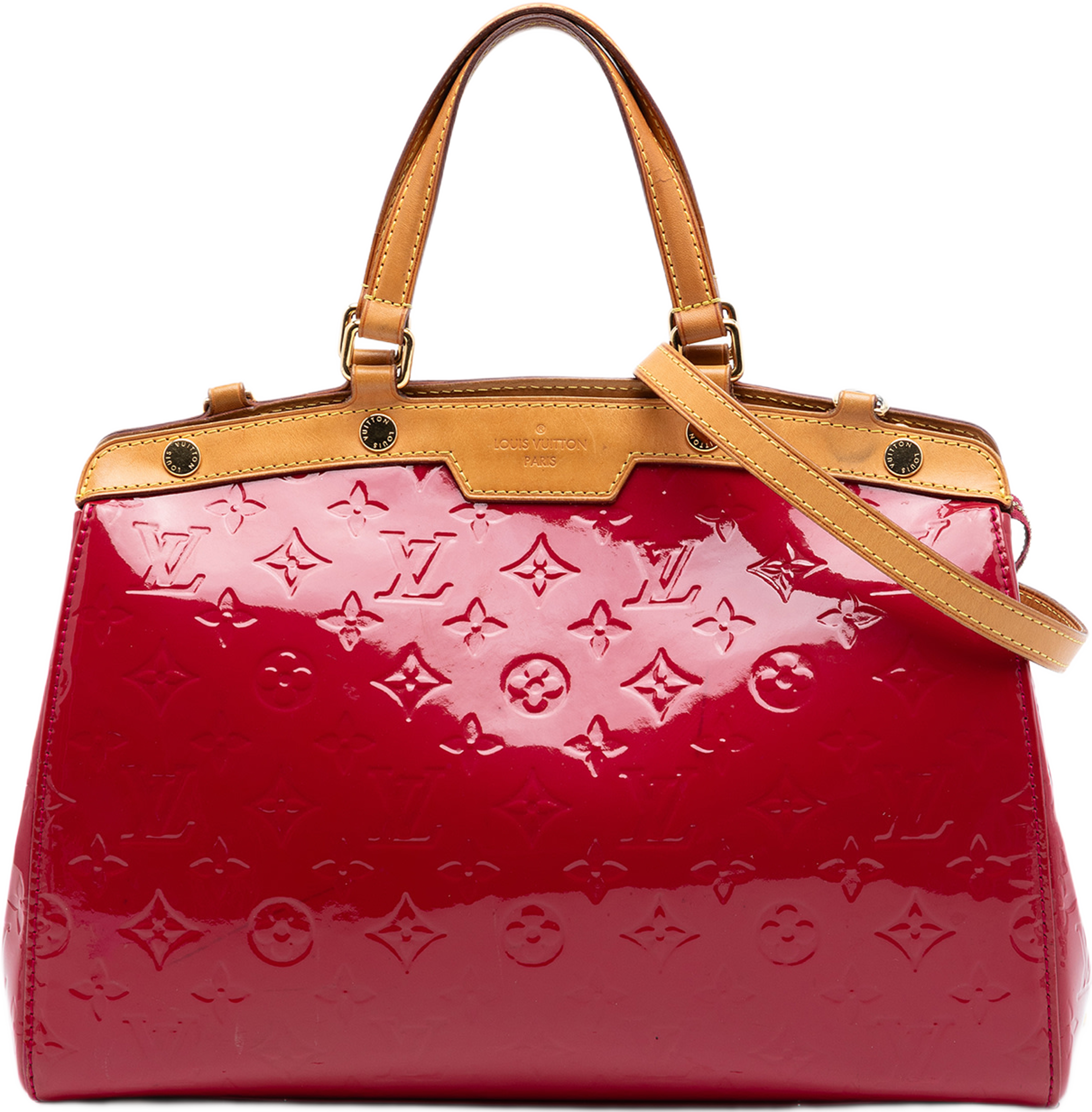 Louis Vuitton Monogram Vernis Brea Mm, från Luxclusif, i färgen red. Klicka för att öppna bilden i stort format
