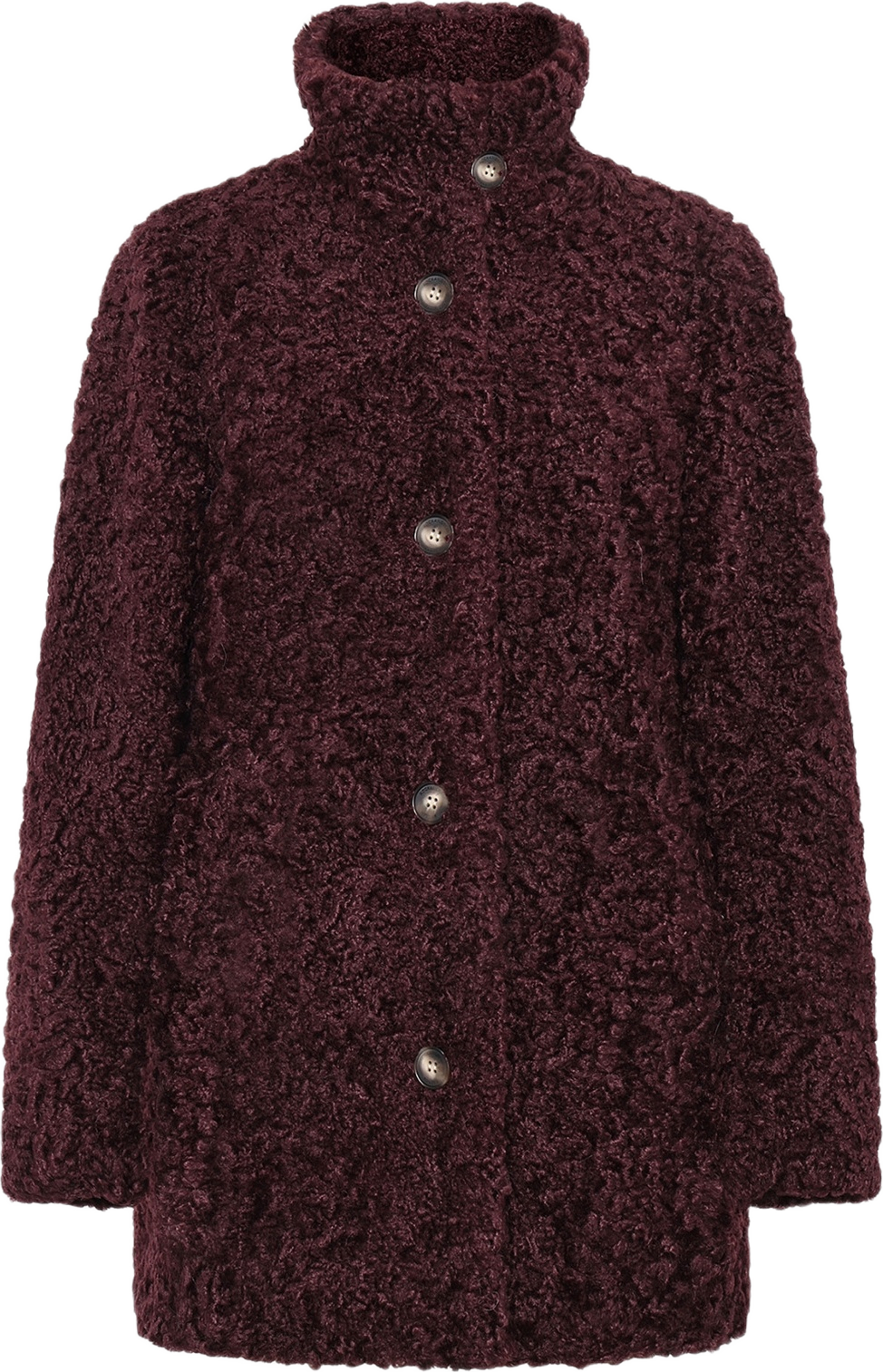 Marcy Coat, från Saki, i färgen deep wine.