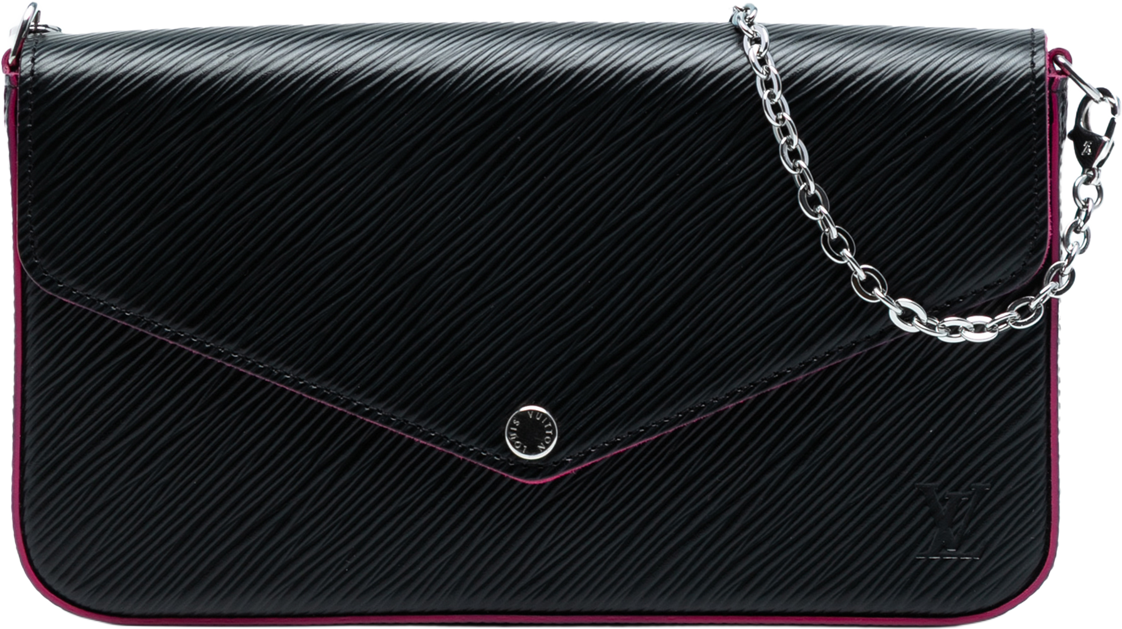 Louis Vuitton Epi Pochette Felicie, från Luxclusif, i färgen black. Klicka för att öppna bilden i stort format