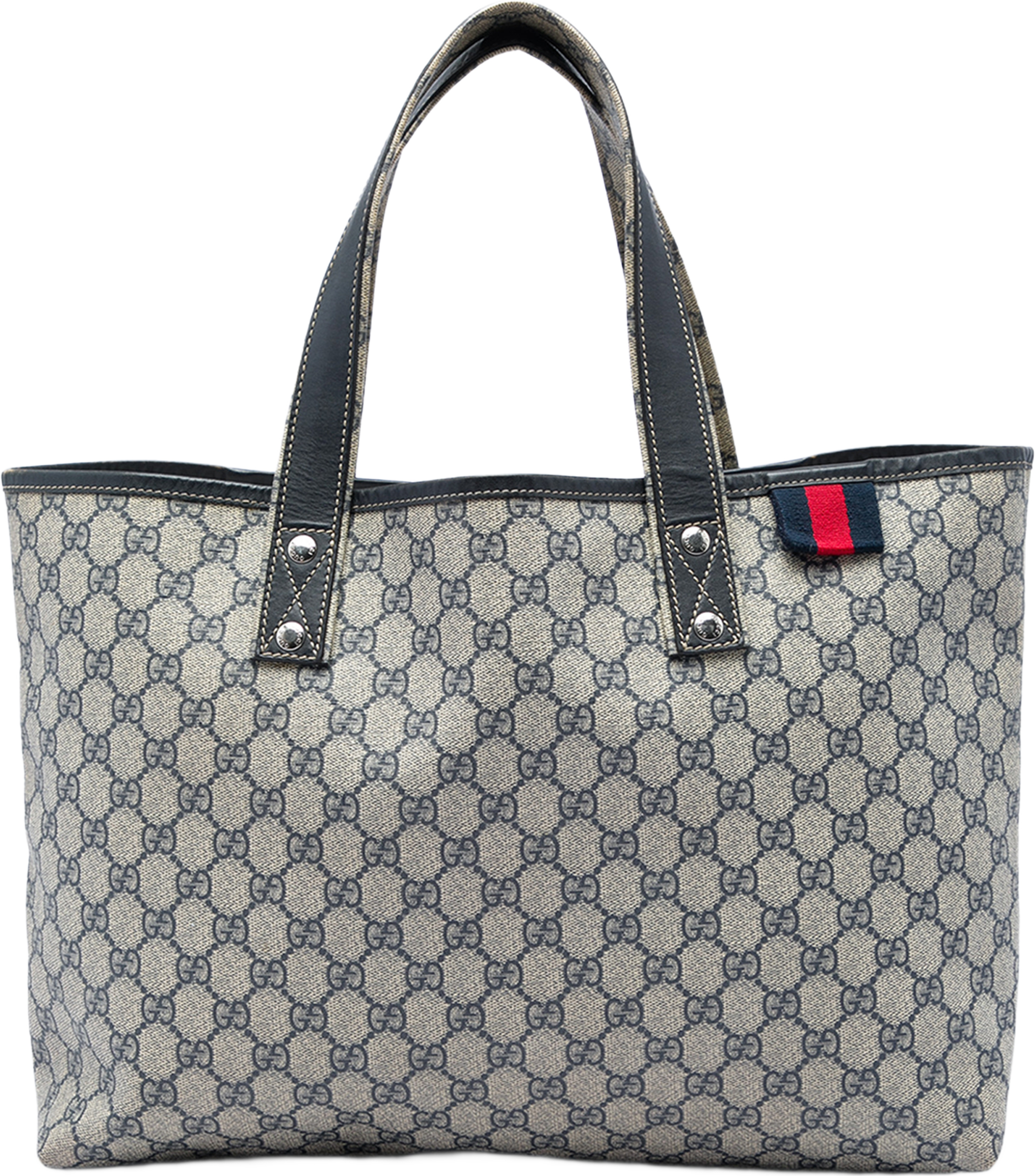 Gucci Medium Gg Supreme Web Loop Tote, från Luxclusif, i färgen beige. Klicka för att öppna bilden i stort format