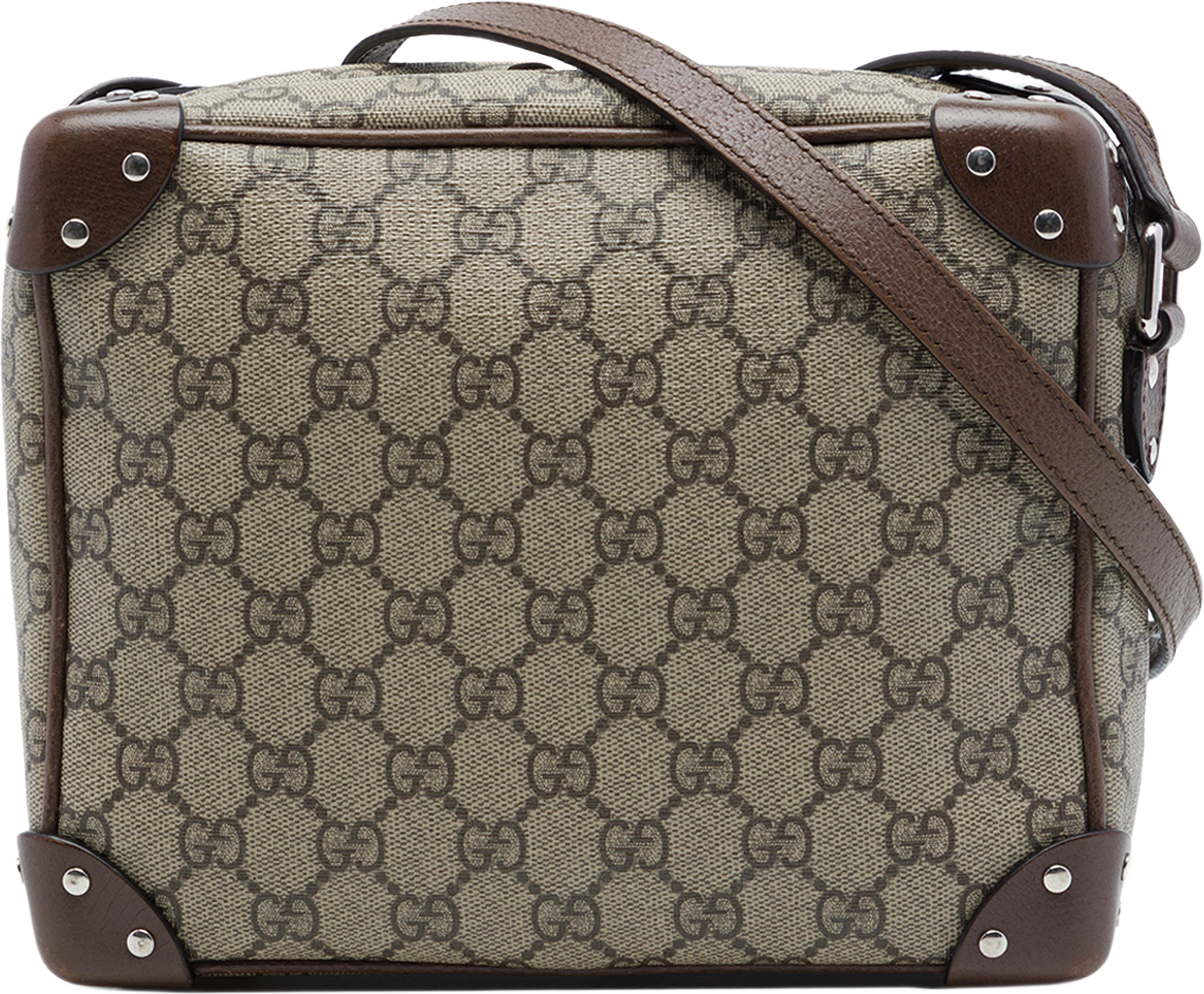Gucci Gg Supreme Soft Trunk Crossbody, från Luxclusif, i färgen beige. Klicka för att öppna bilden i stort format