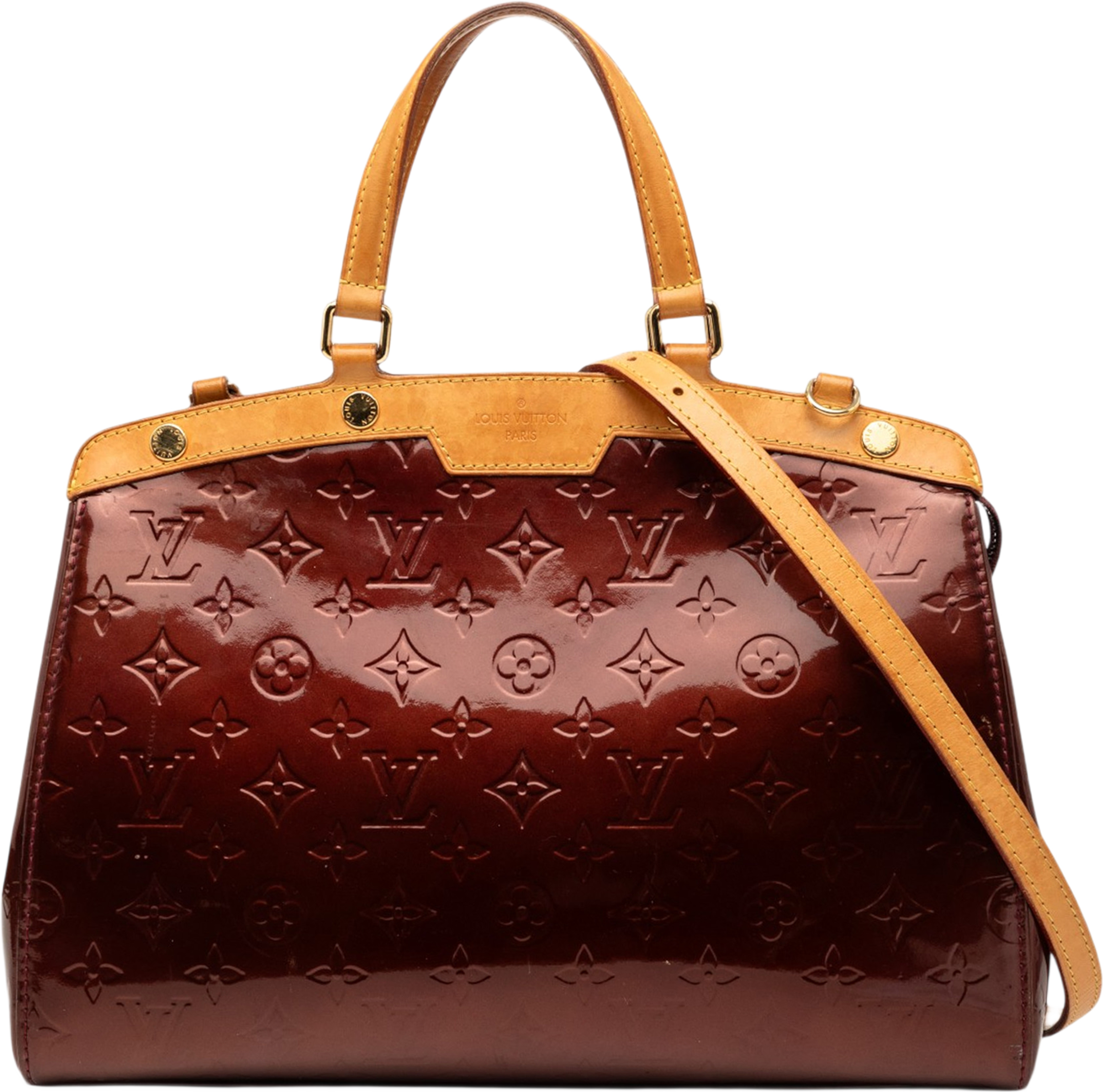 Louis Vuitton Monogram Vernis Brea Mm, från Luxclusif, i färgen röd. Klicka för att öppna bilden i stort format