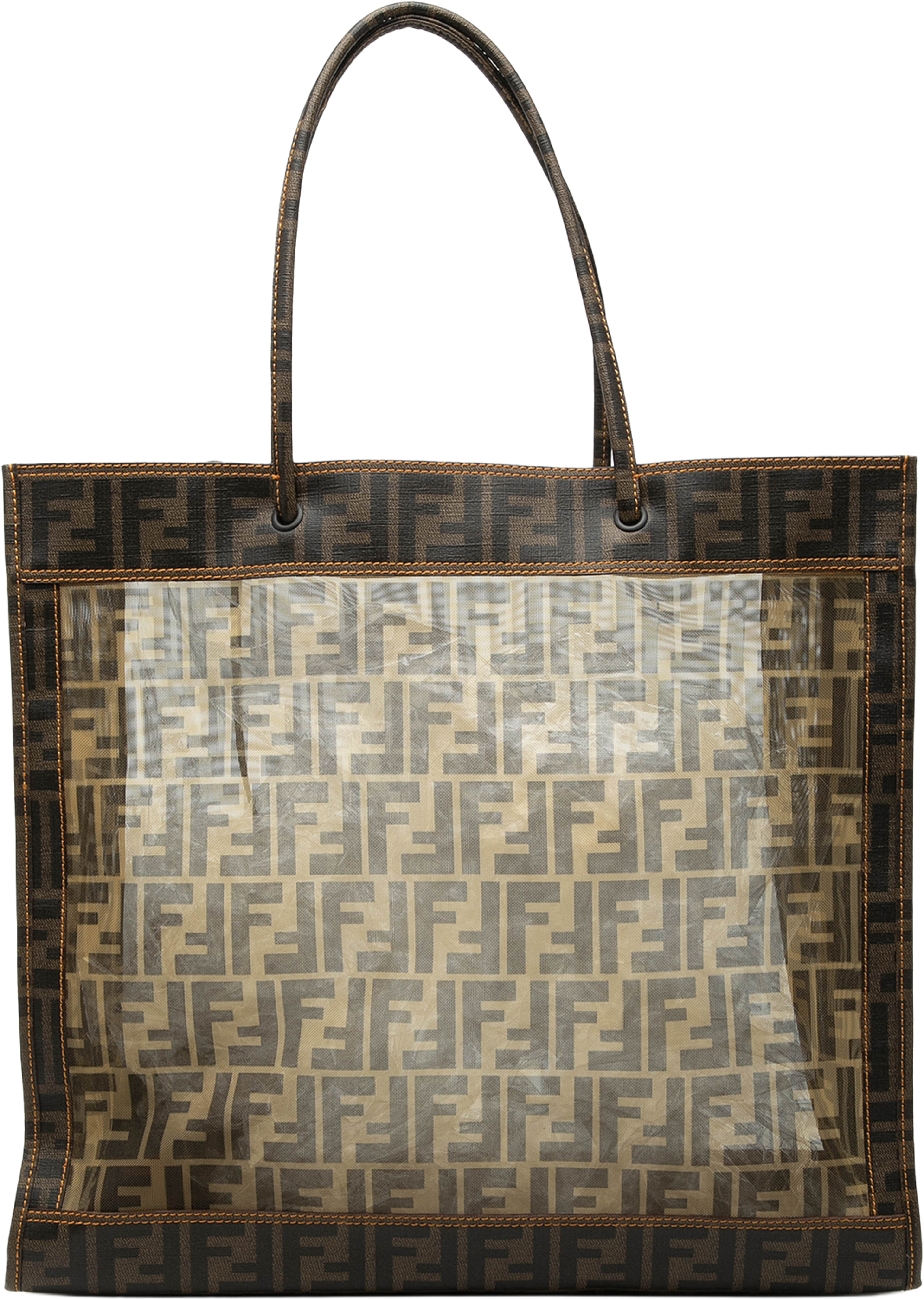 Fendi Large Zucca Mesh Tote, från Luxclusif, i färgen brown. Klicka för att öppna bilden i stort format