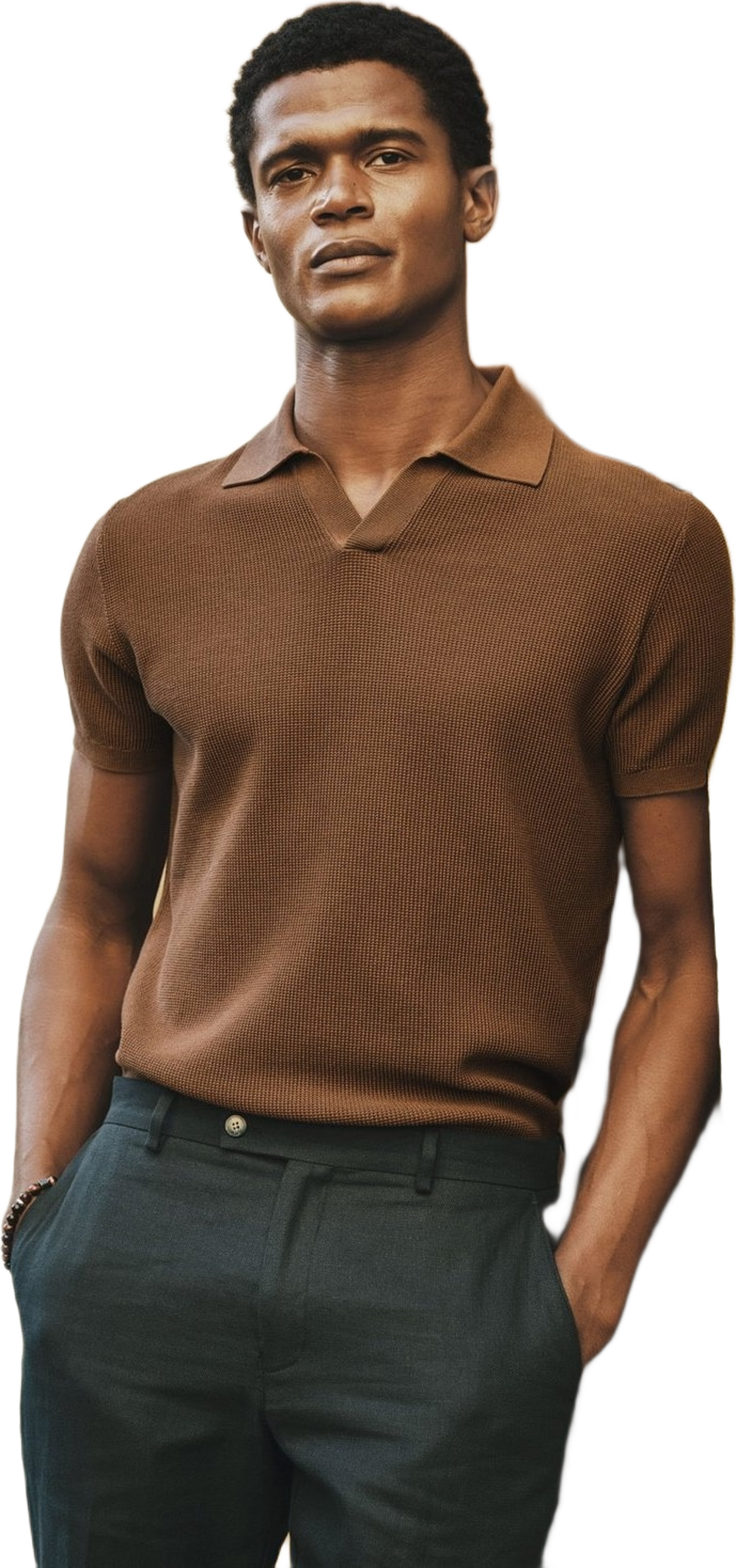 Cotton Texture Knitted Ss Polo Sweater (pascal)
