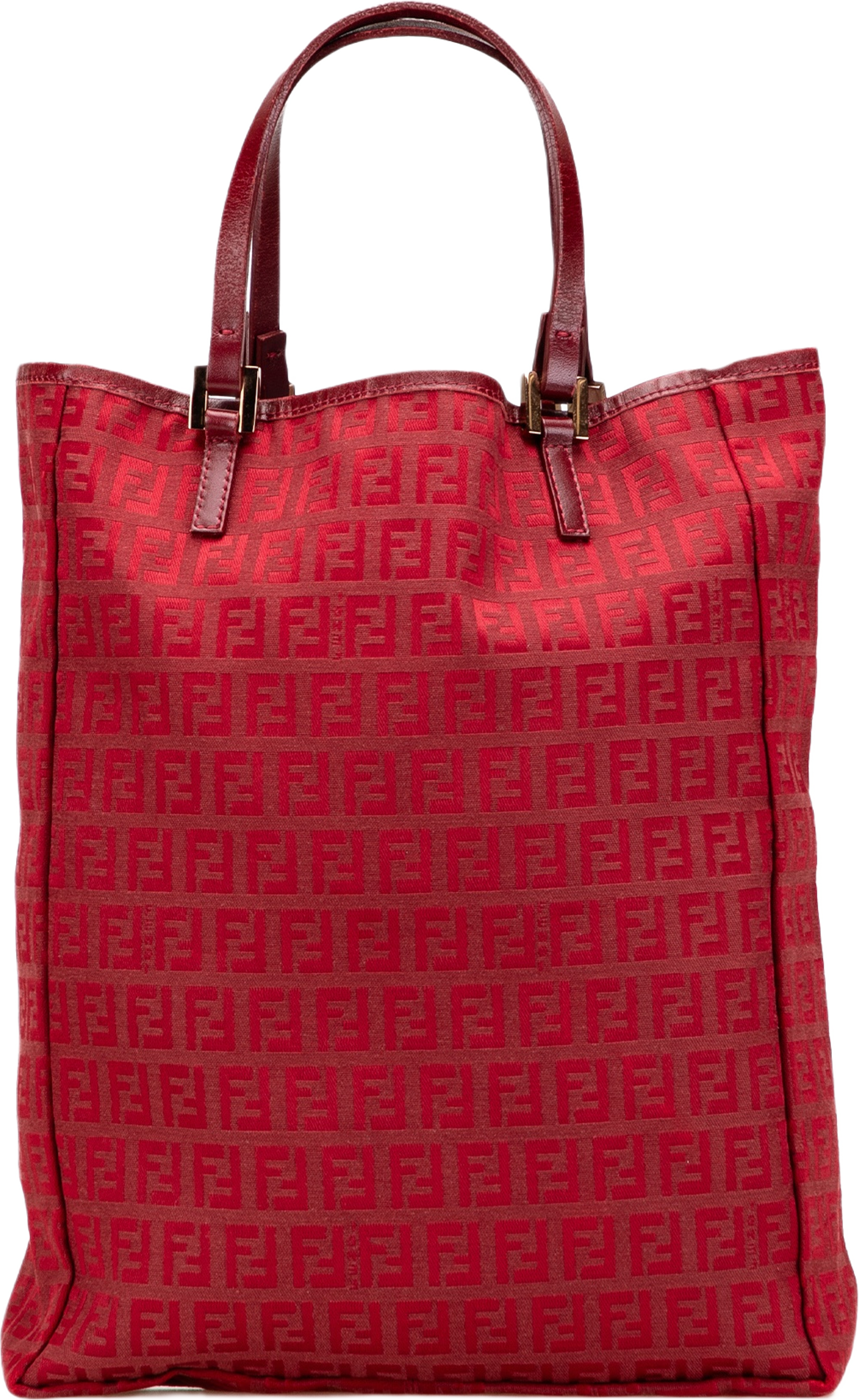 Fendi Zucchino Canvas Tote, från Luxclusif, i färgen red. Klicka för att öppna bilden i stort format