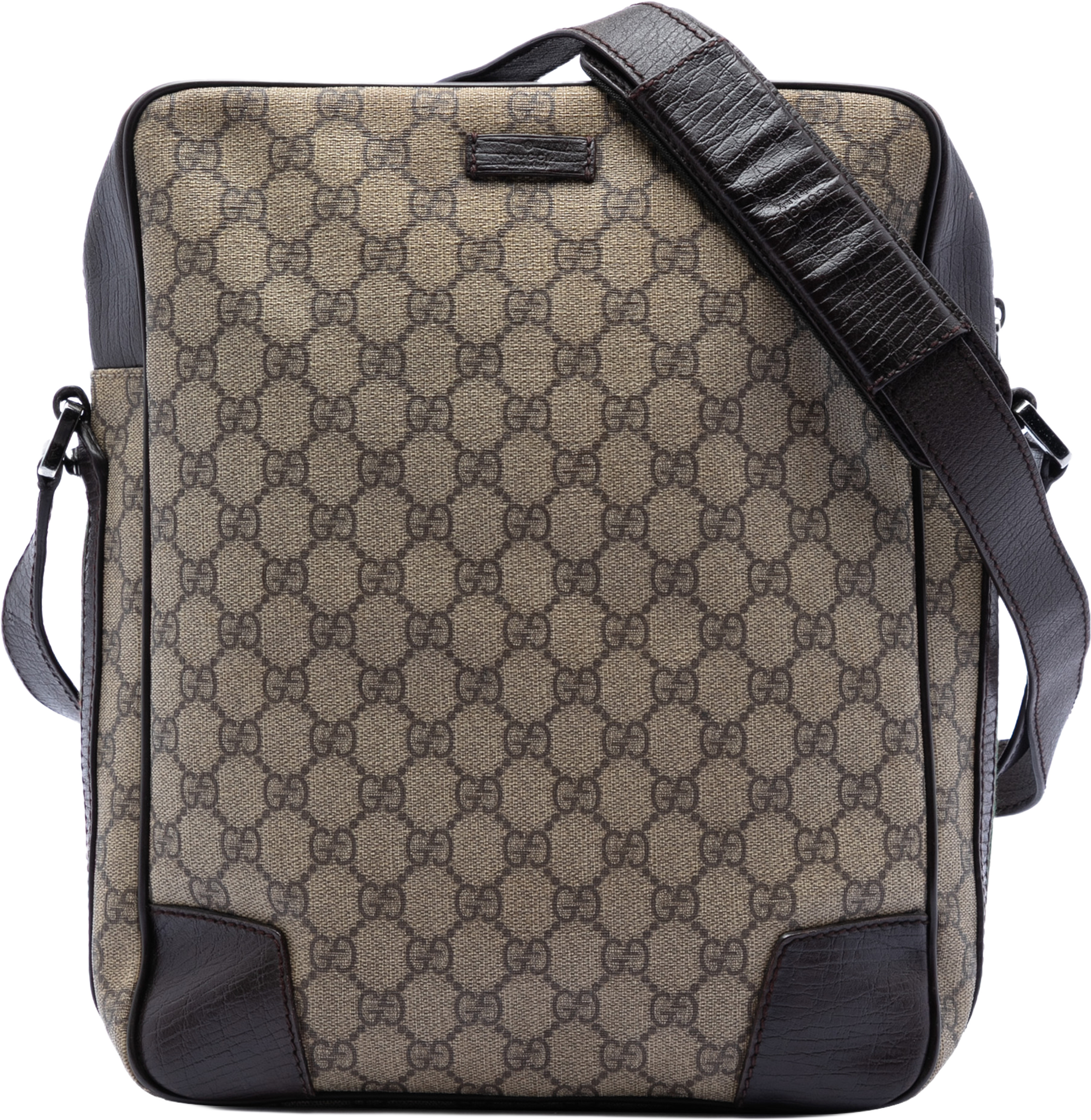 Gucci Gg Supreme Web Crossbody, från Luxclusif, i färgen beige. Klicka för att öppna bilden i stort format