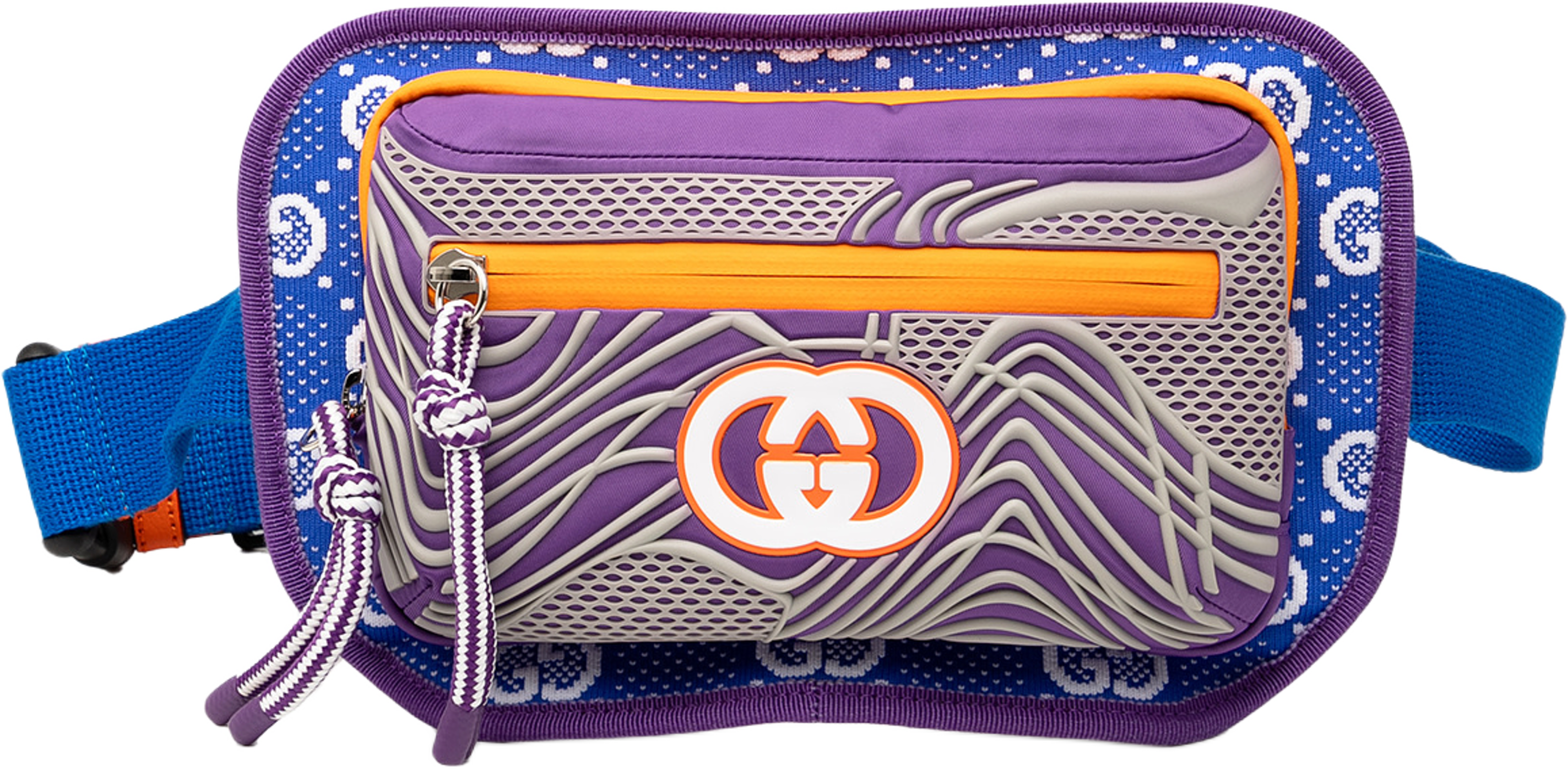 Gucci Gg Nylon And Rubber Belt Bag, från Luxclusif, i färgen blue. Klicka för att öppna bilden i stort format