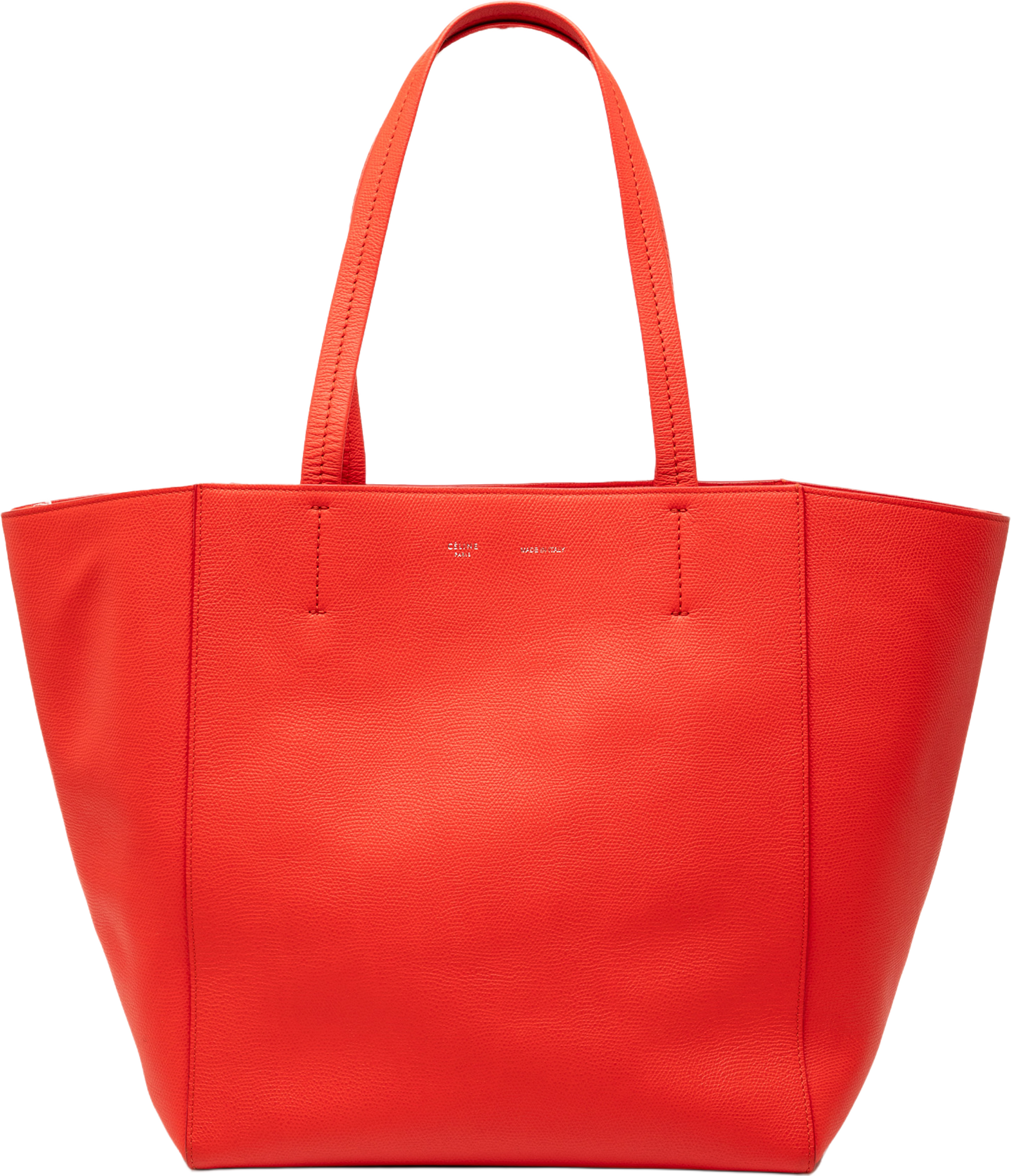Celine Small Grained Calfskin Horizontal Phantom Cabas Tote, från Luxclusif, i färgen red. Klicka för att öppna bilden i stort format