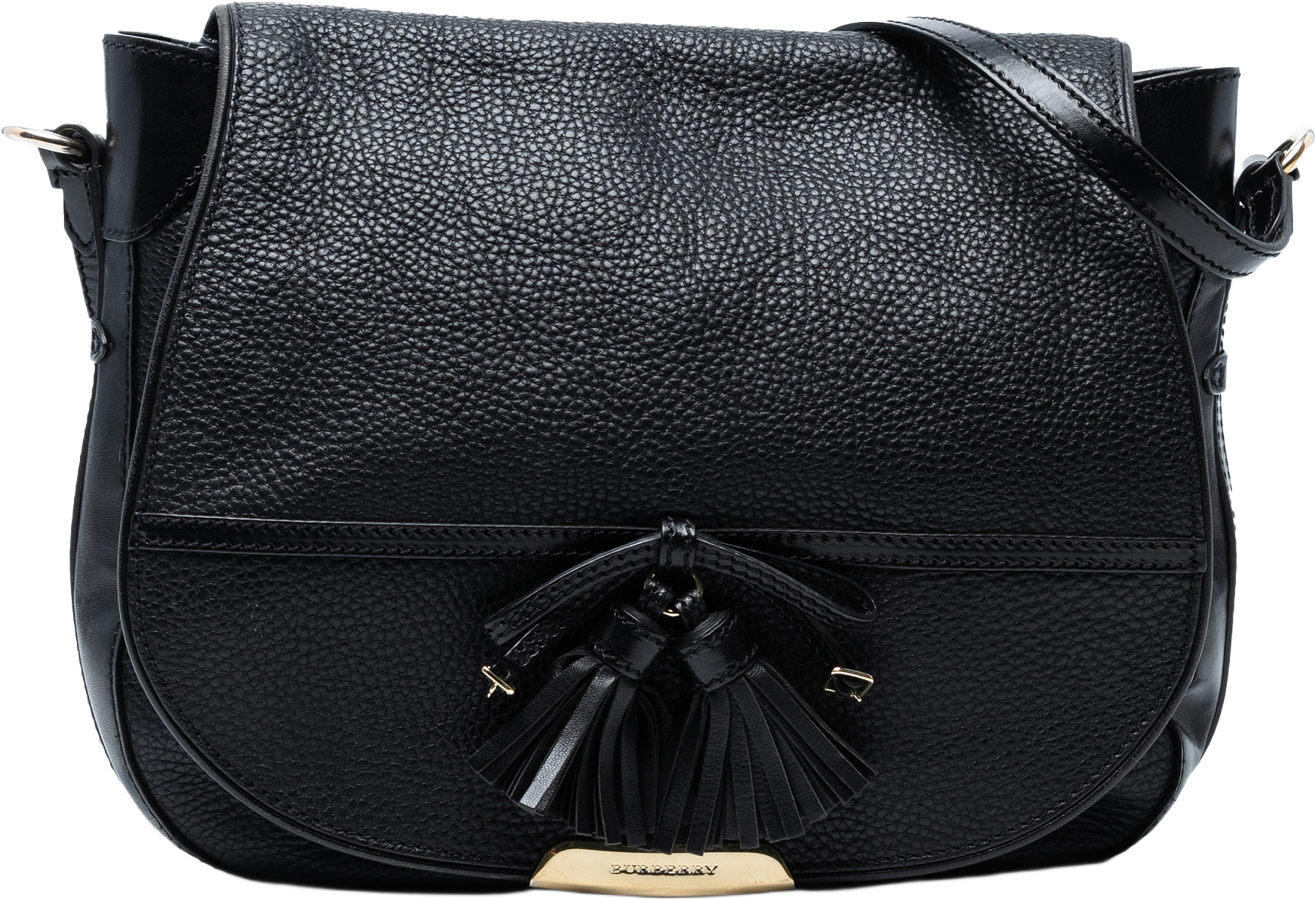 Burberry Medium Grained Leather Maydown Shoulder Bag, från Luxclusif, i färgen black. Klicka för att öppna bilden i stort format
