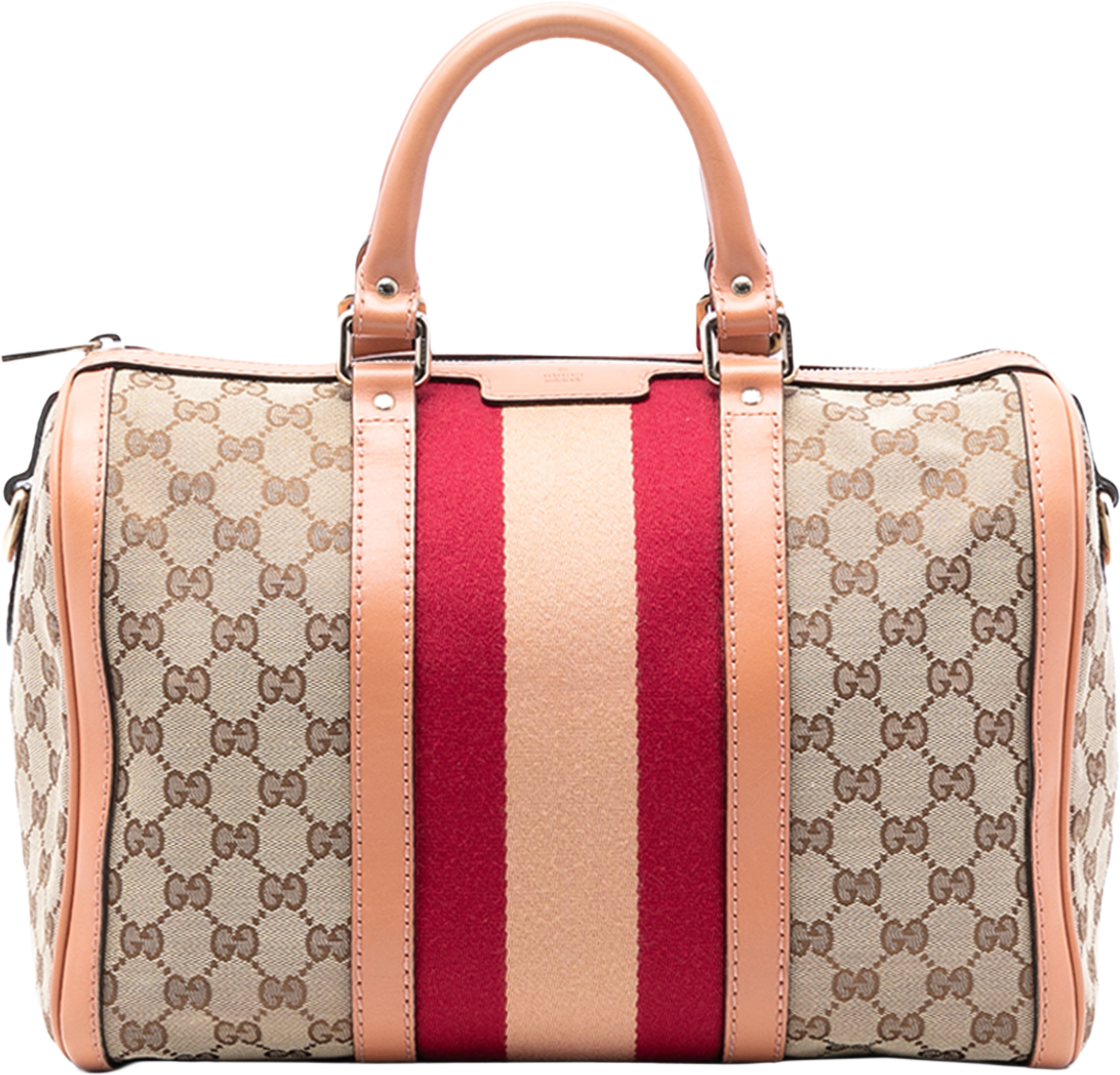 Gucci Medium Gg Canvas Web Joy Boston Bag, från Luxclusif, i färgen beige. Klicka för att öppna bilden i stort format