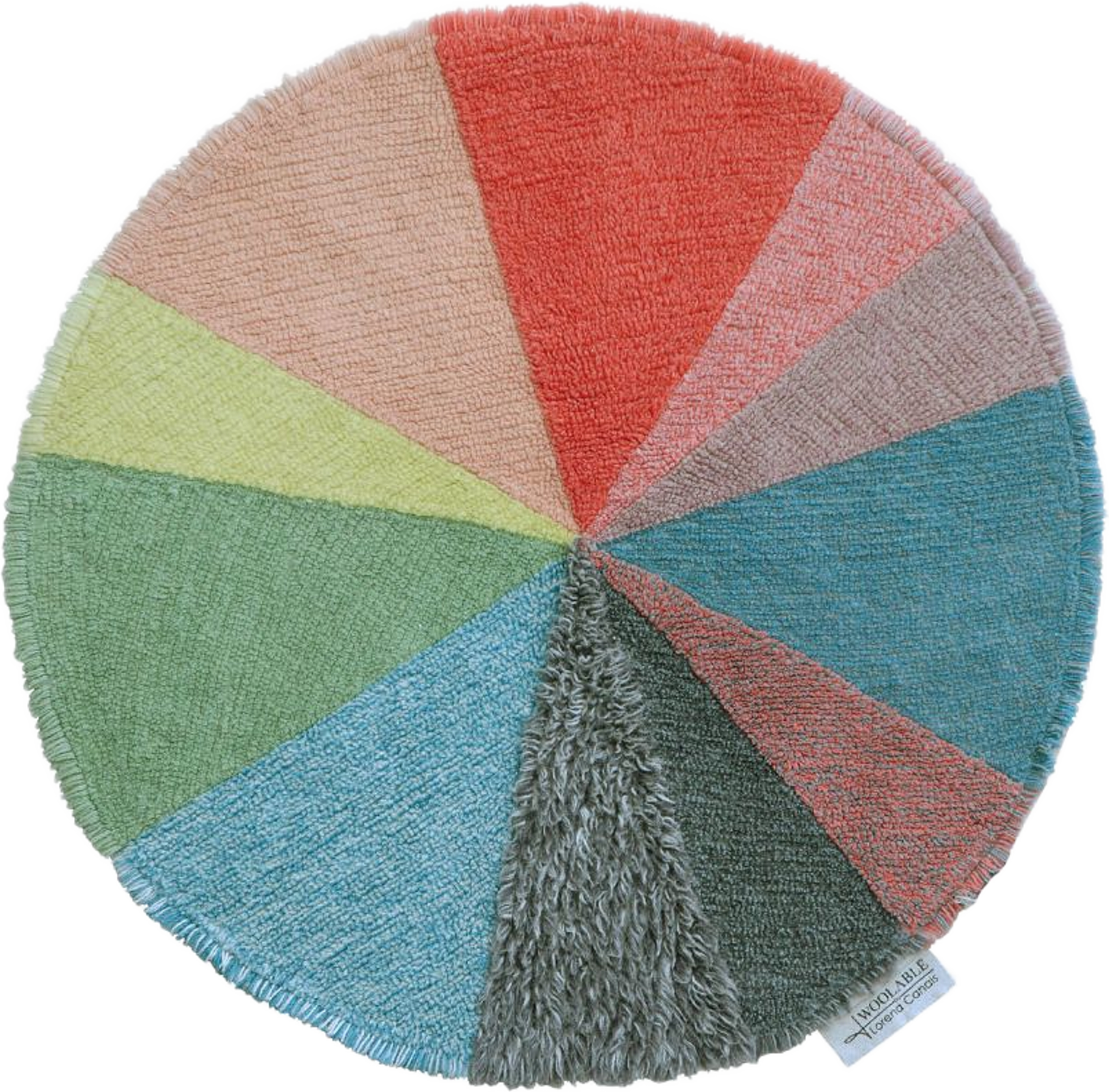Tvättbar Ullmatta Woolable Pie Chart, från LORENA CANALS, i färgen Multicolor. Klicka för att öppna bilden i stort format