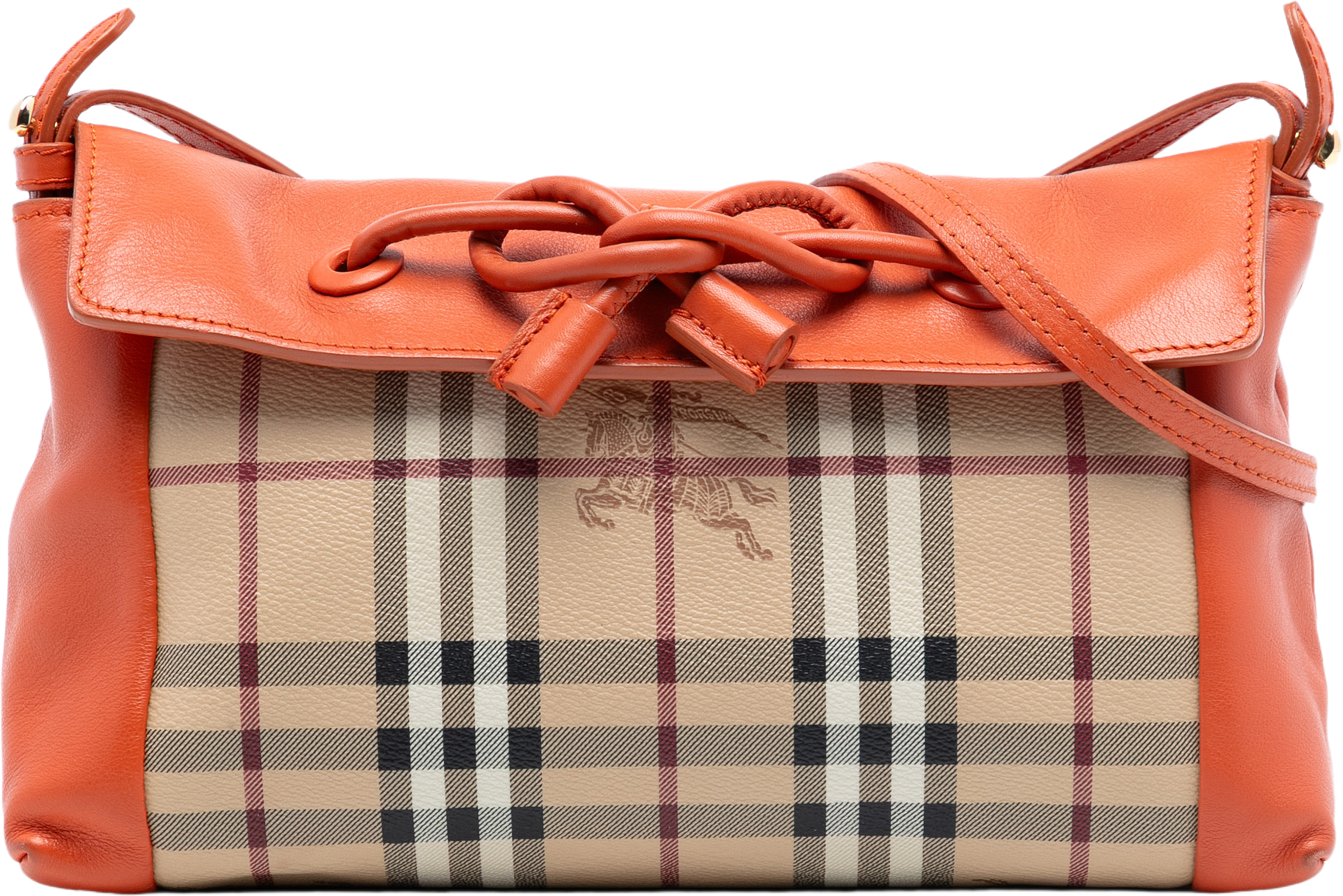 Burberry Haymarket Check Coated Canvas Leah Crossbody, från Luxclusif, i färgen beige. Klicka för att öppna bilden i stort format