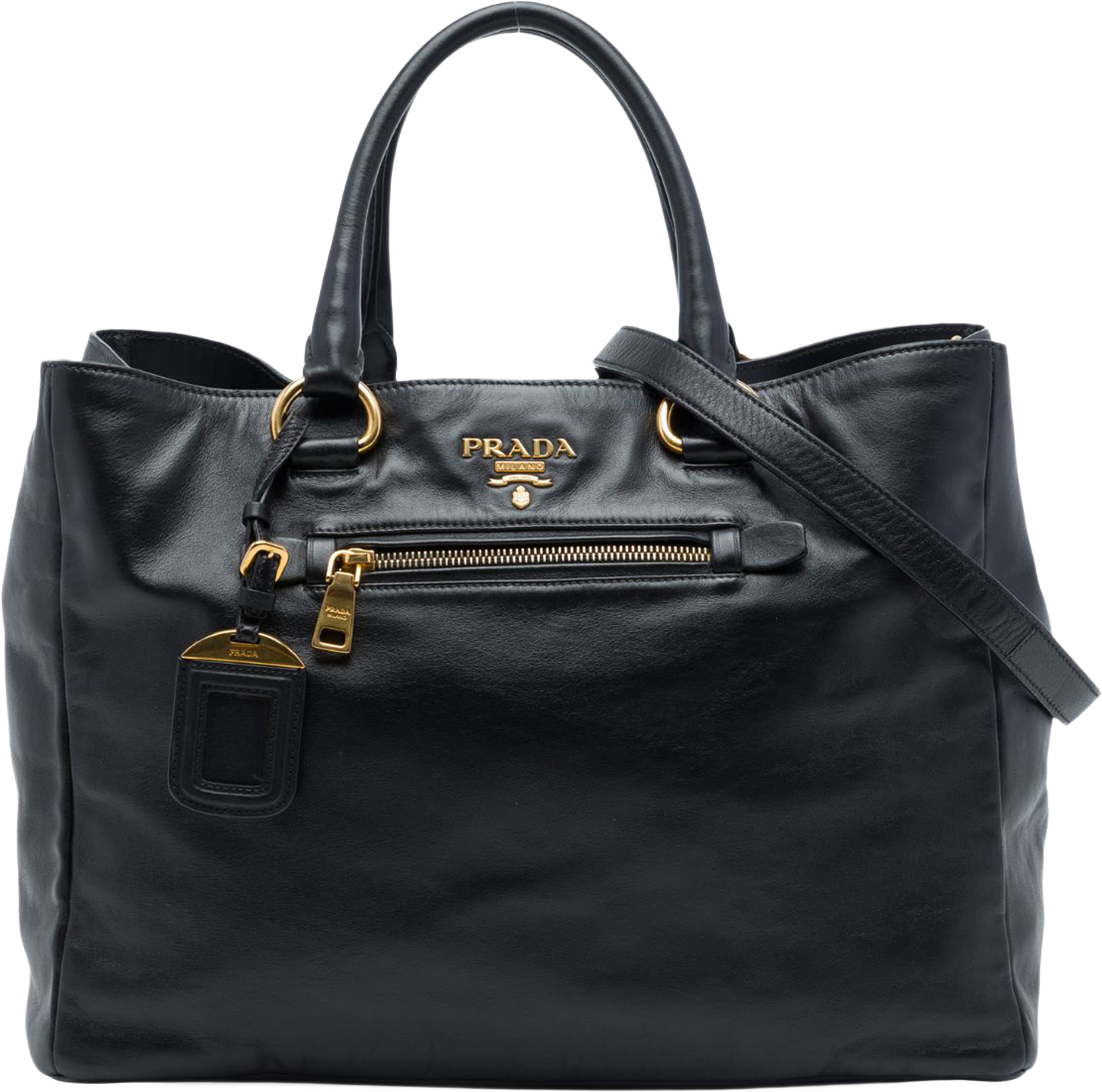 Prada Soft Calf Satchel, från Luxclusif, i färgen svart. Klicka för att öppna bilden i stort format