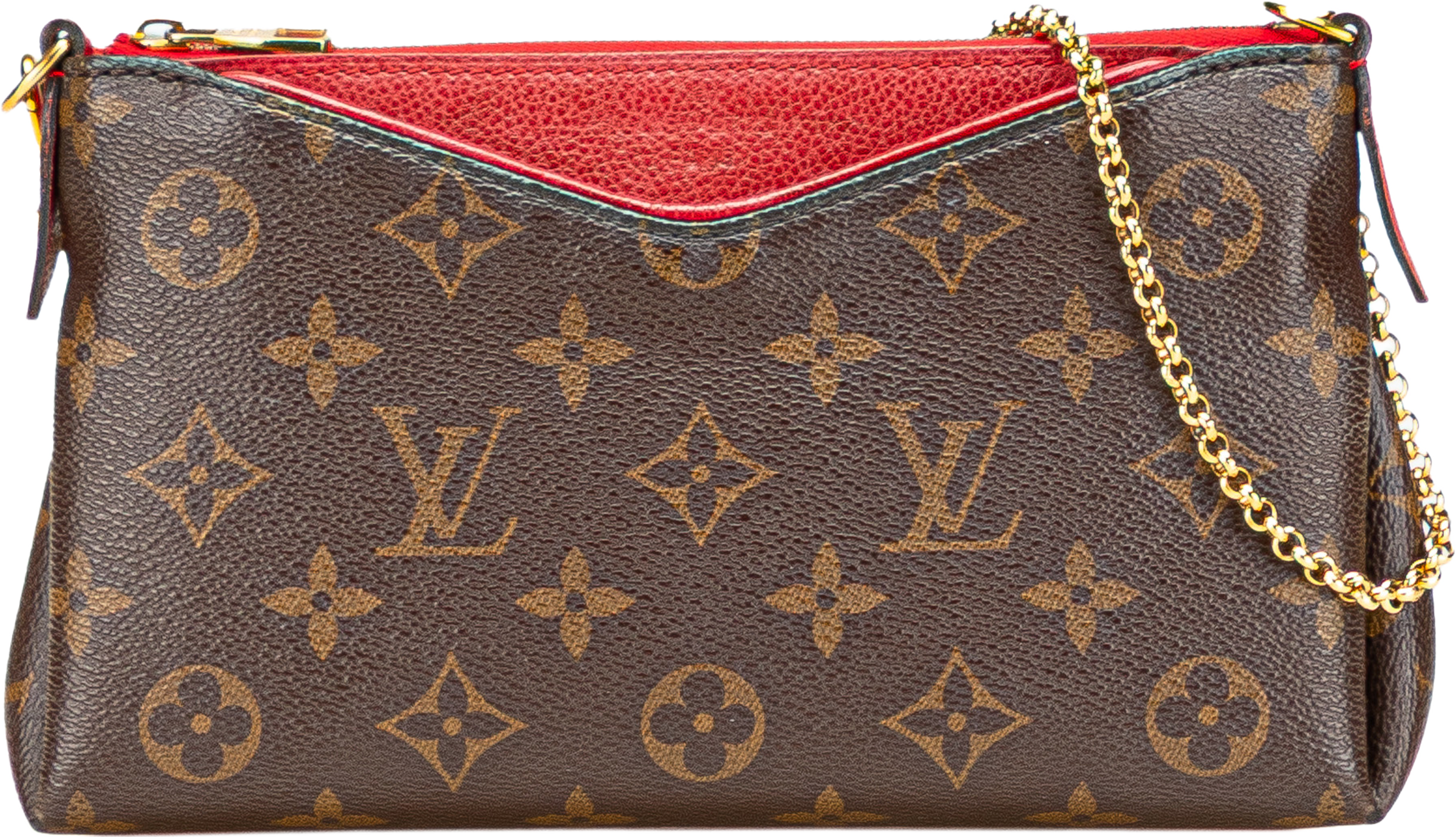 Louis Vuitton Monogram Pallas Clutch, från Luxclusif, i färgen brown. Klicka för att öppna bilden i stort format