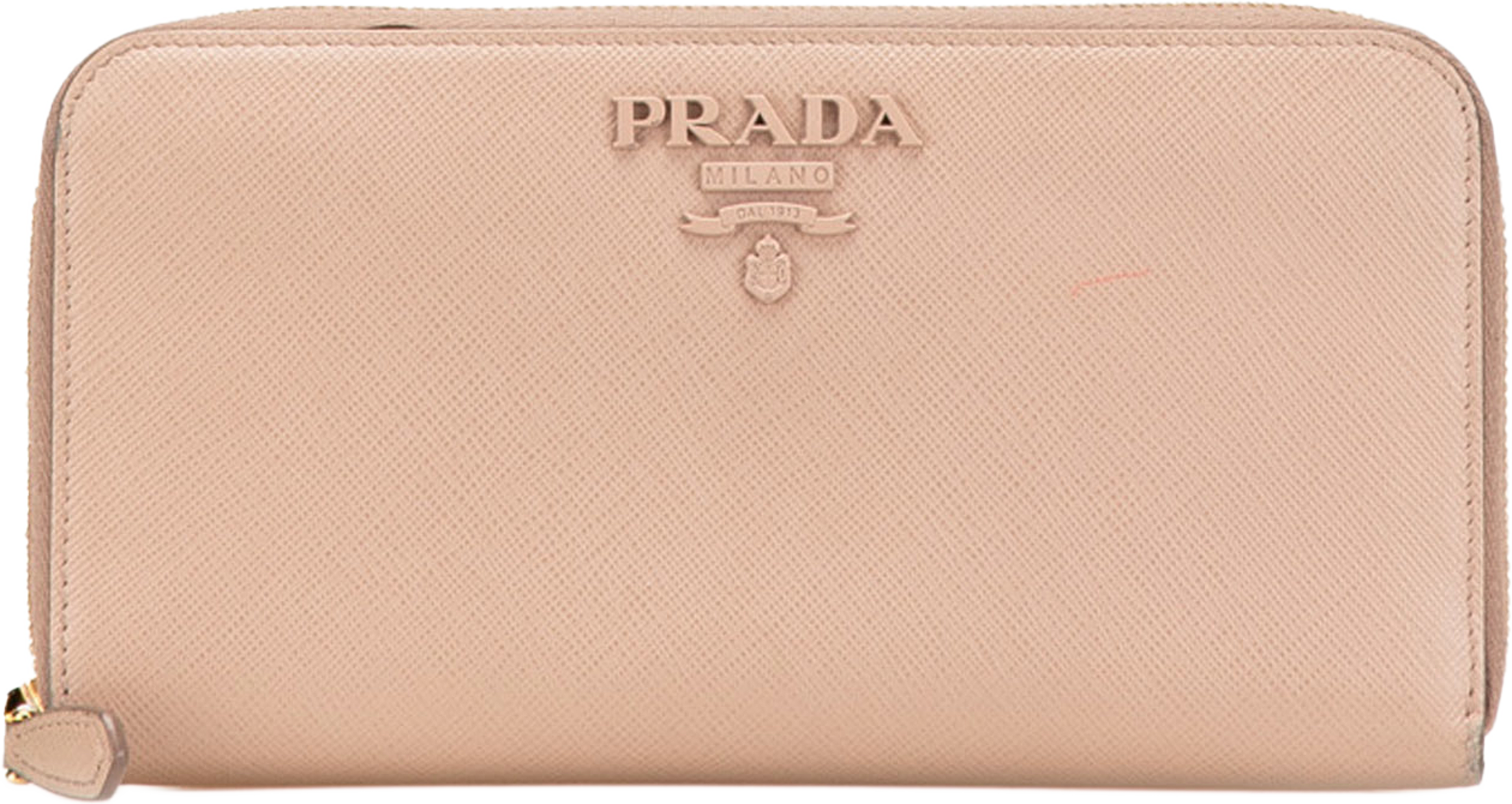 Prada Large Saffiano Zip Around Long Wallet