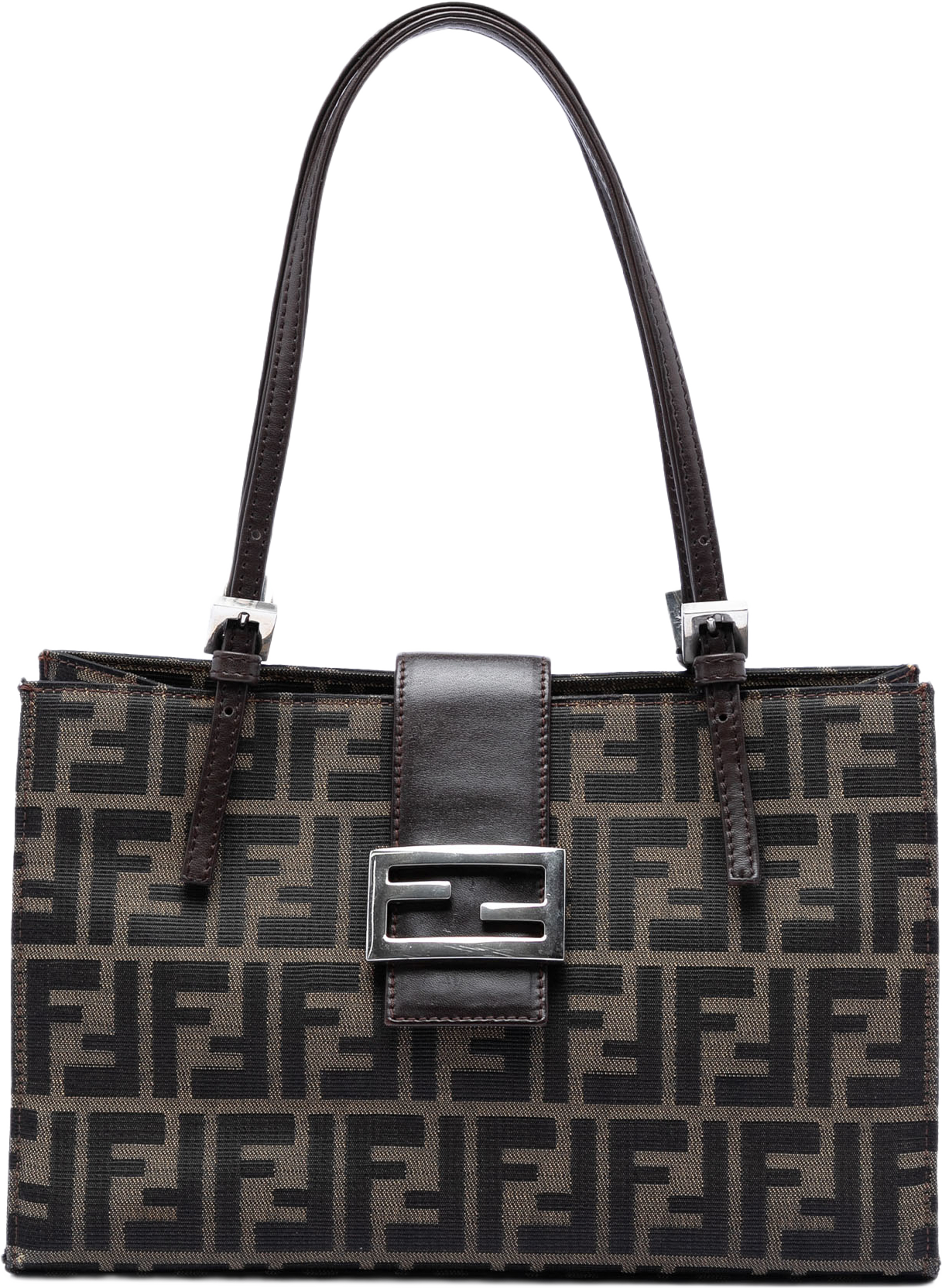 Fendi Zucca Canvas Shoulder Bag, från Luxclusif, i färgen brown. Klicka för att öppna bilden i stort format