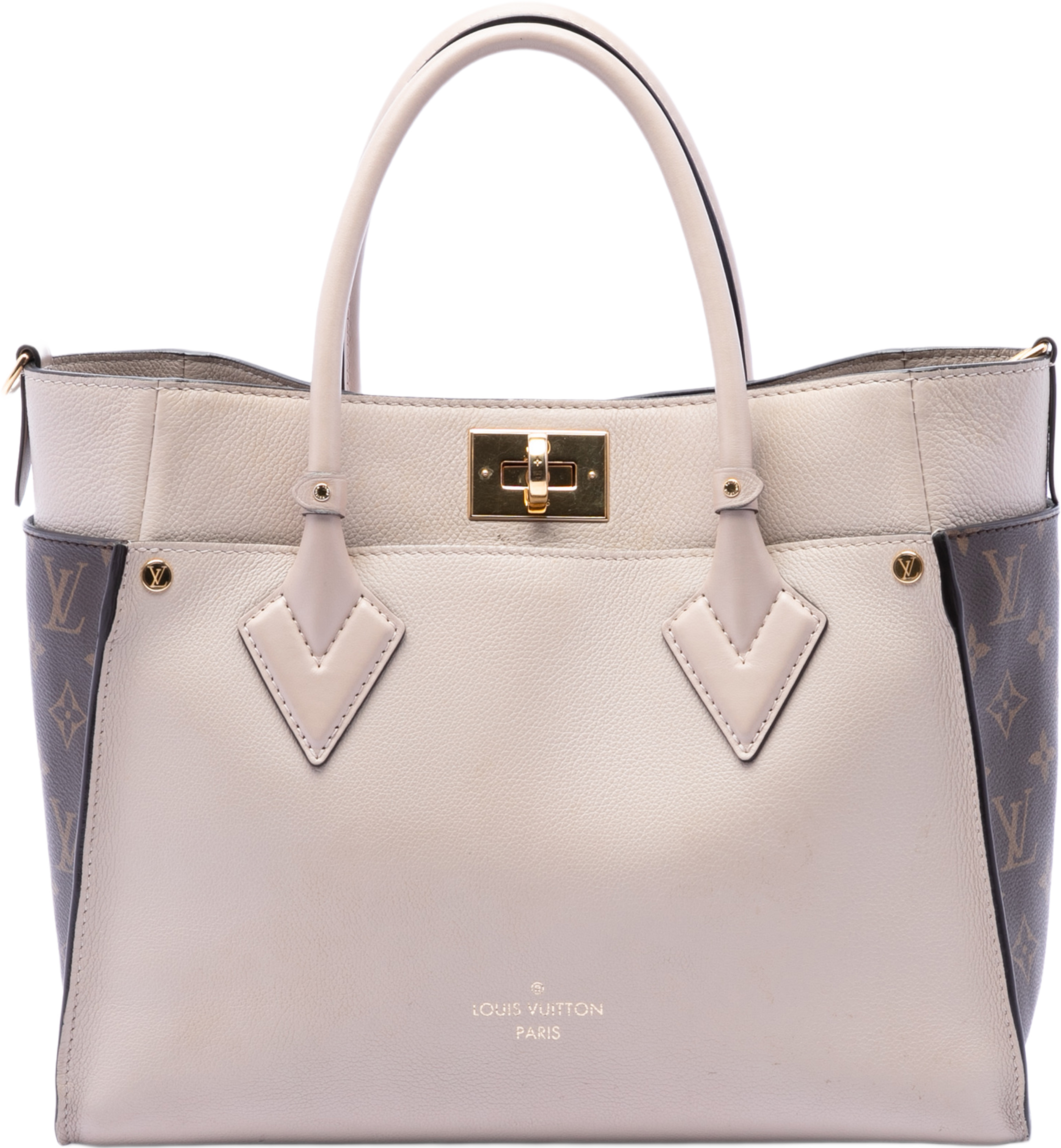 Louis Vuitton Monogram On My Side Mm, från Luxclusif, i färgen beige. Klicka för att öppna bilden i stort format