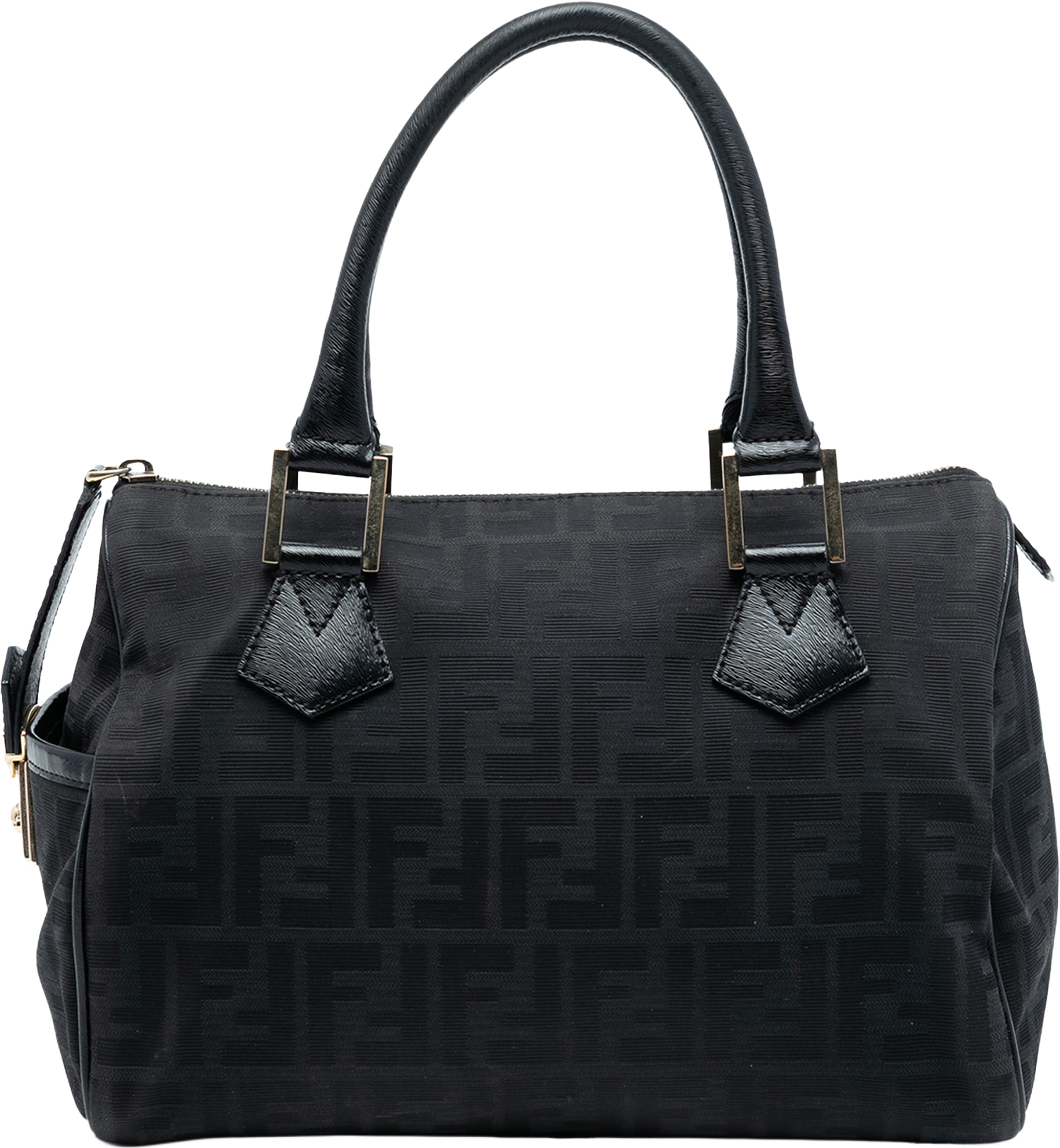 Fendi Zucca Canvas Boston Bag, från Luxclusif, i färgen black. Klicka för att öppna bilden i stort format