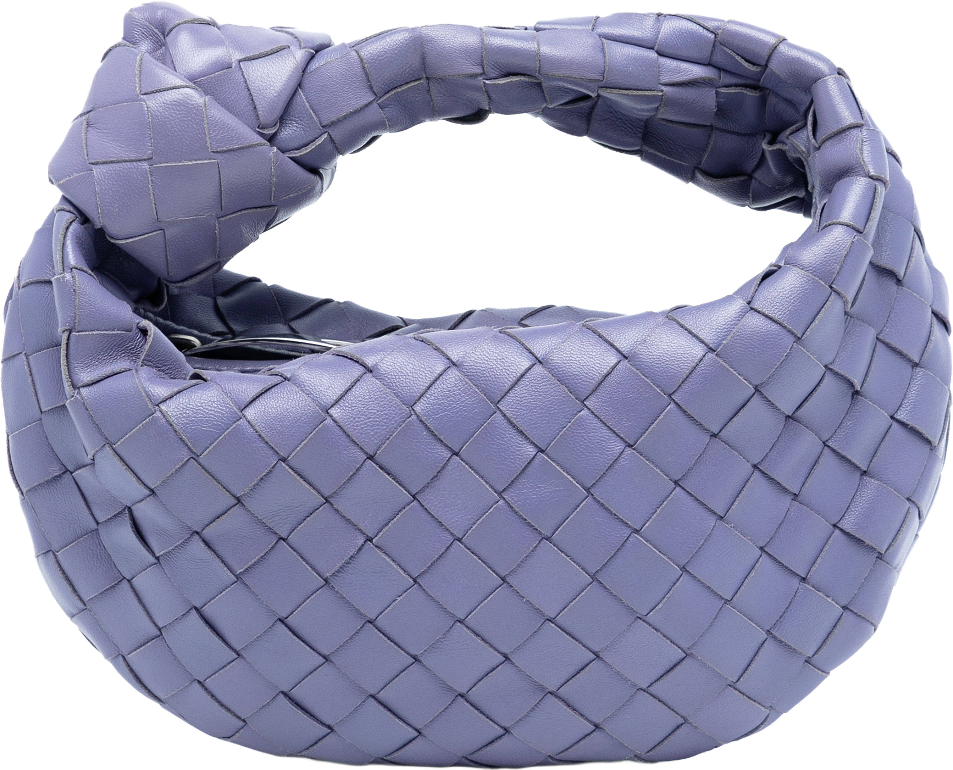 Bottega Veneta Mini Nappa Intrecciato Jodie, från Luxclusif, i färgen lavender. Klicka för att öppna bilden i stort format