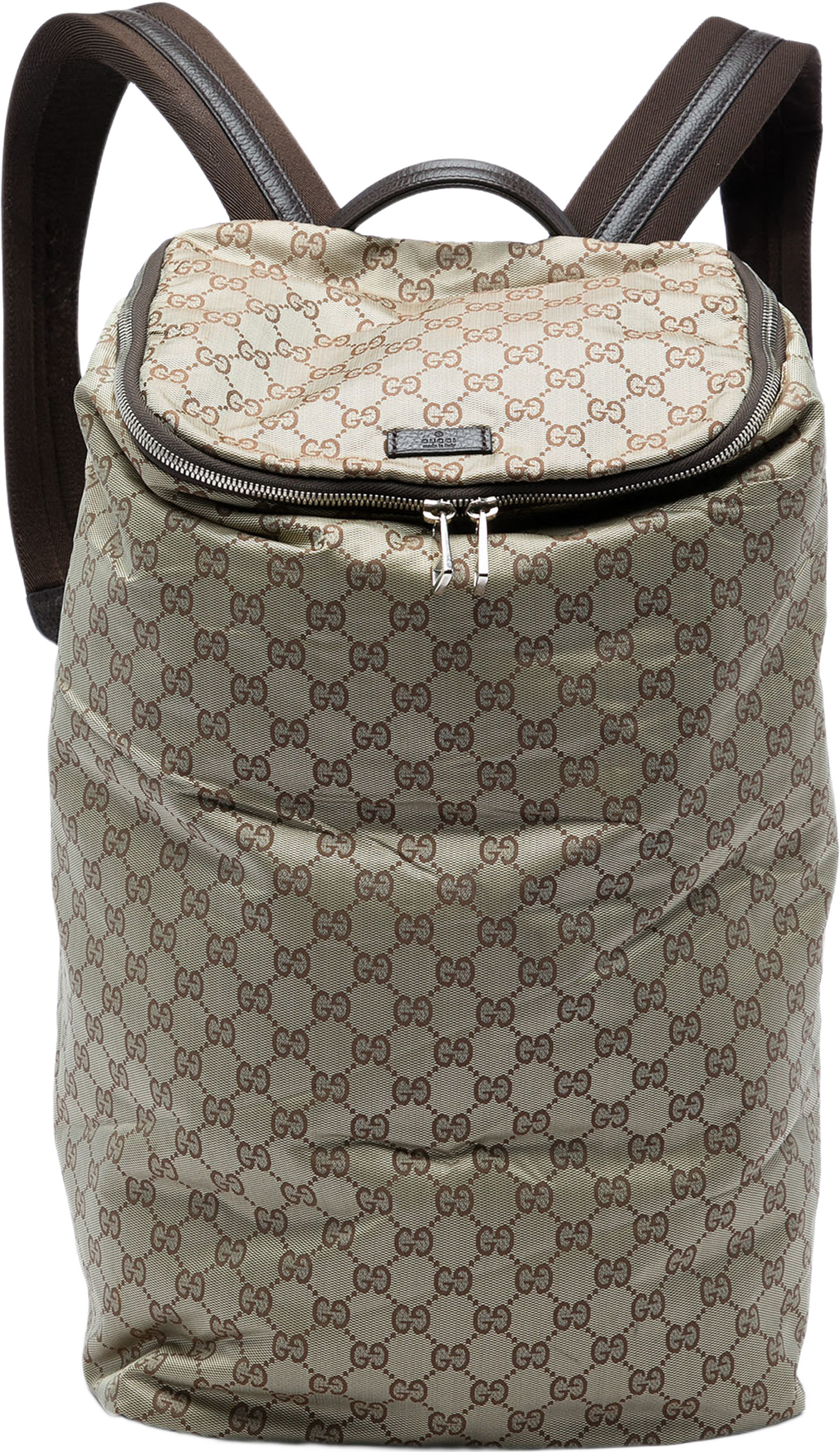 Gucci Gg Nylon Backpack Xl, från Luxclusif, i färgen beige. Klicka för att öppna bilden i stort format