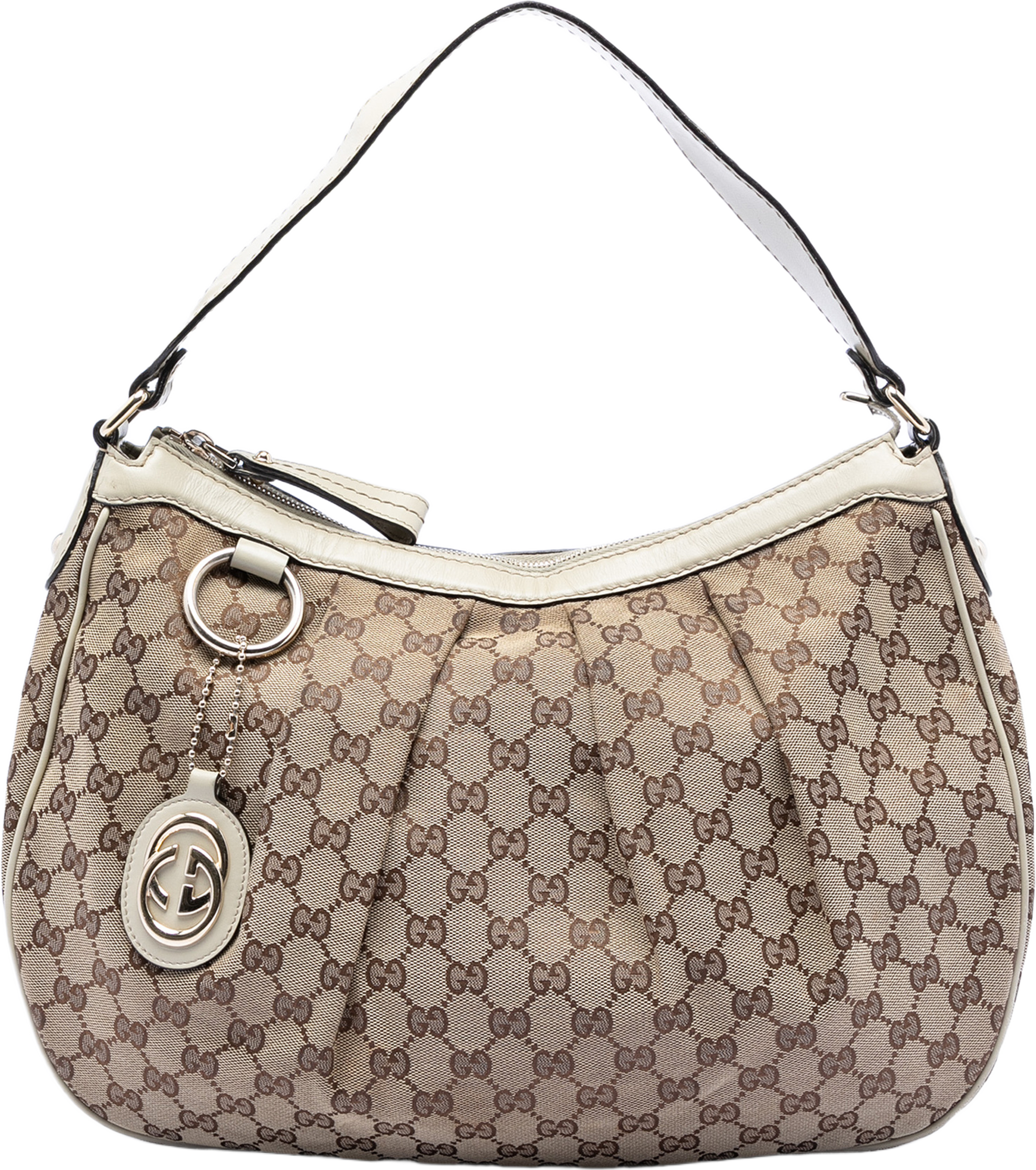 Gucci Gg Canvas Sukey Shoulder Bag, från Luxclusif, i färgen beige. Klicka för att öppna bilden i stort format