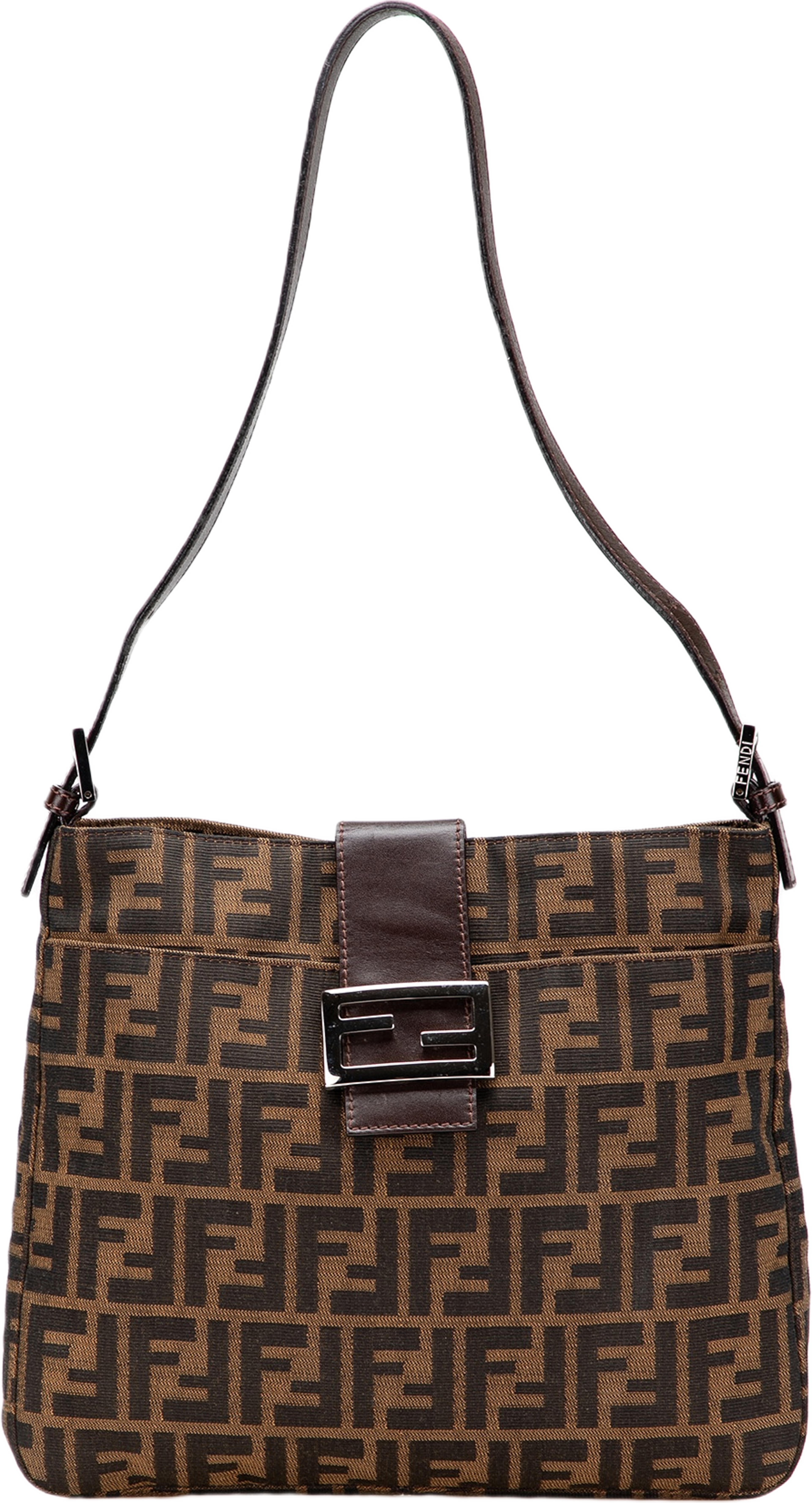 Fendi Zucca Canvas Shoulder Bag, från Luxclusif, i färgen brown. Klicka för att öppna bilden i stort format