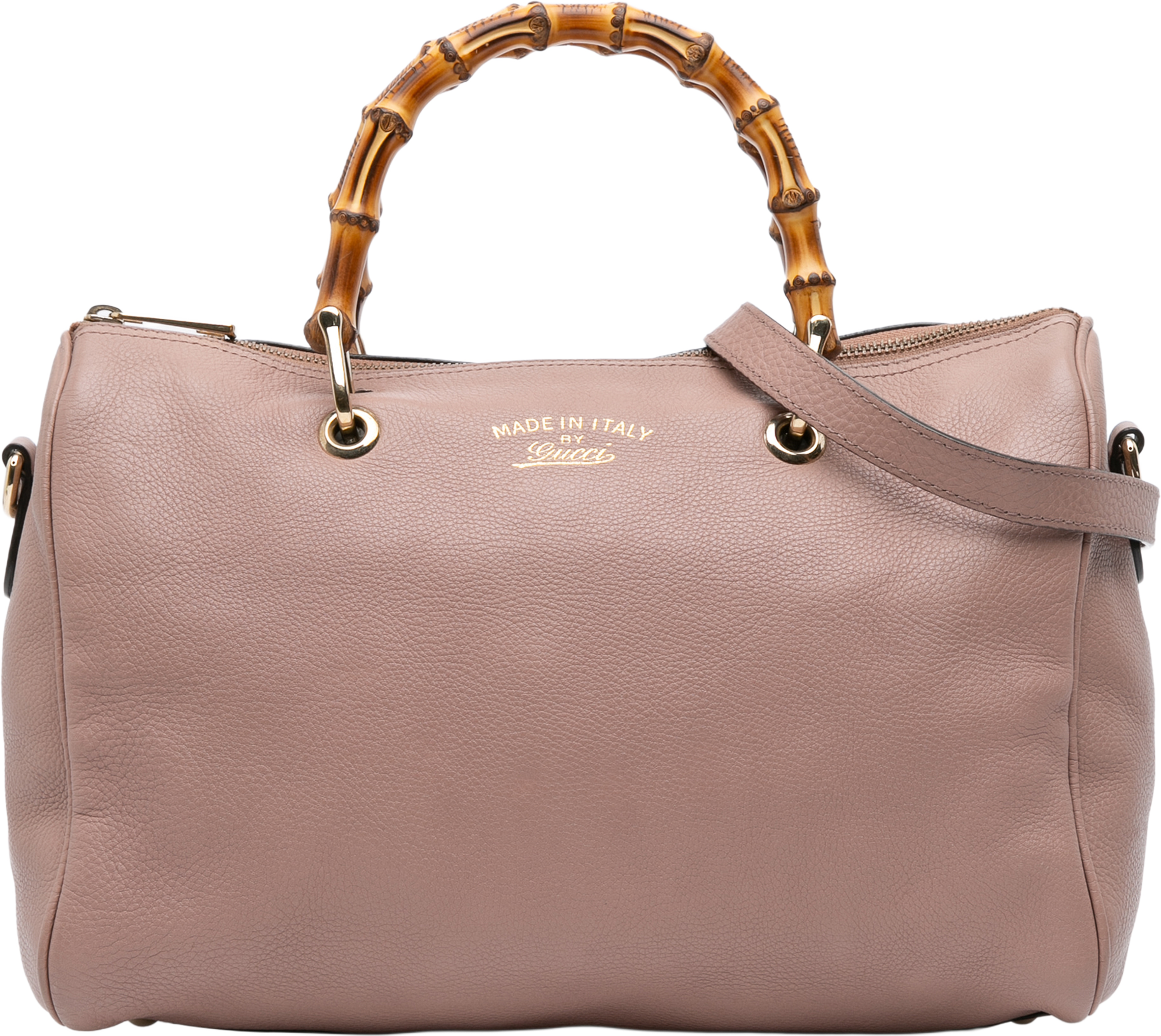 Gucci Calfskin Bamboo Shopper Boston Bag