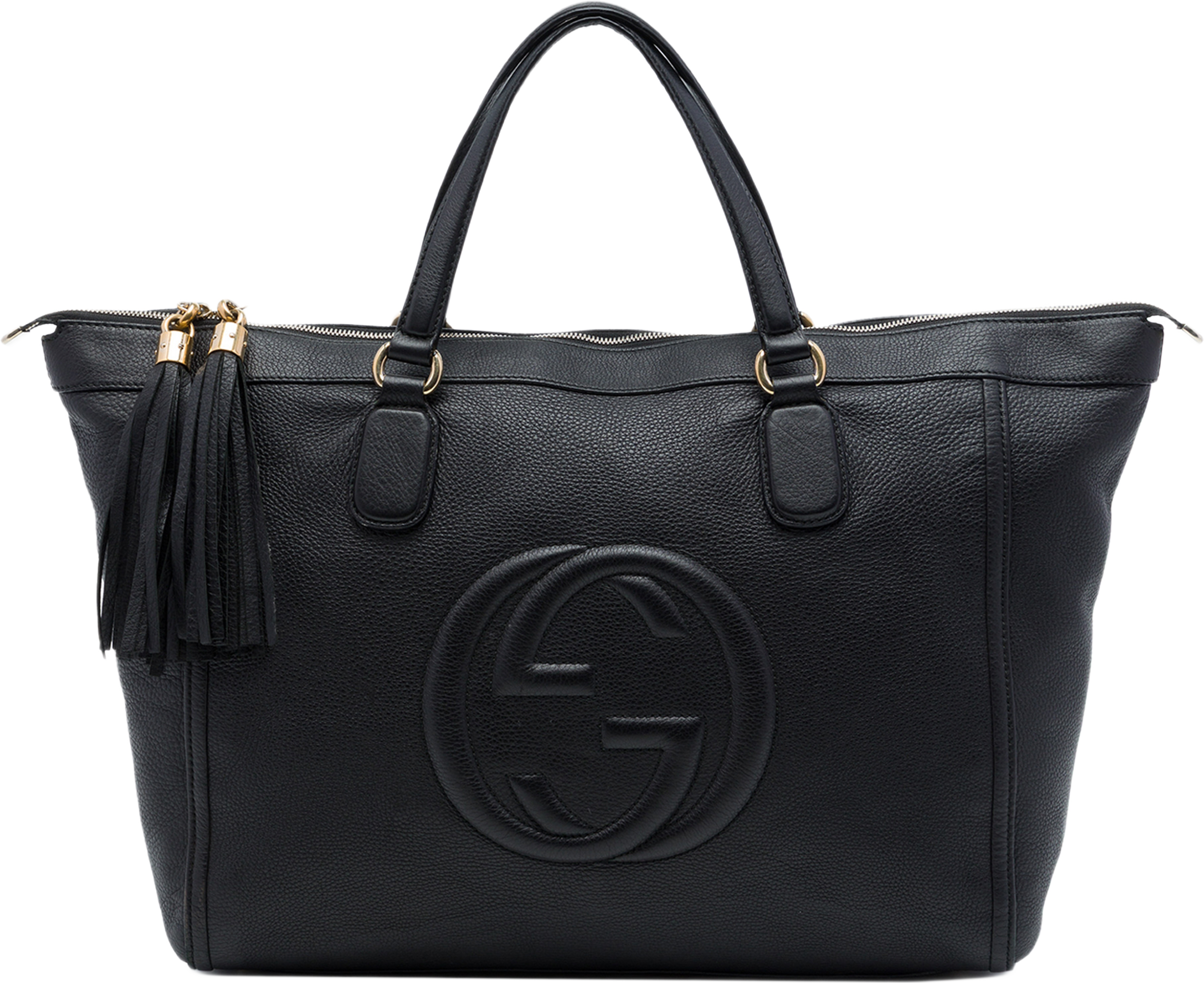 Gucci Large Calfskin Soho Working Tote, från Luxclusif, i färgen svart. Klicka för att öppna bilden i stort format