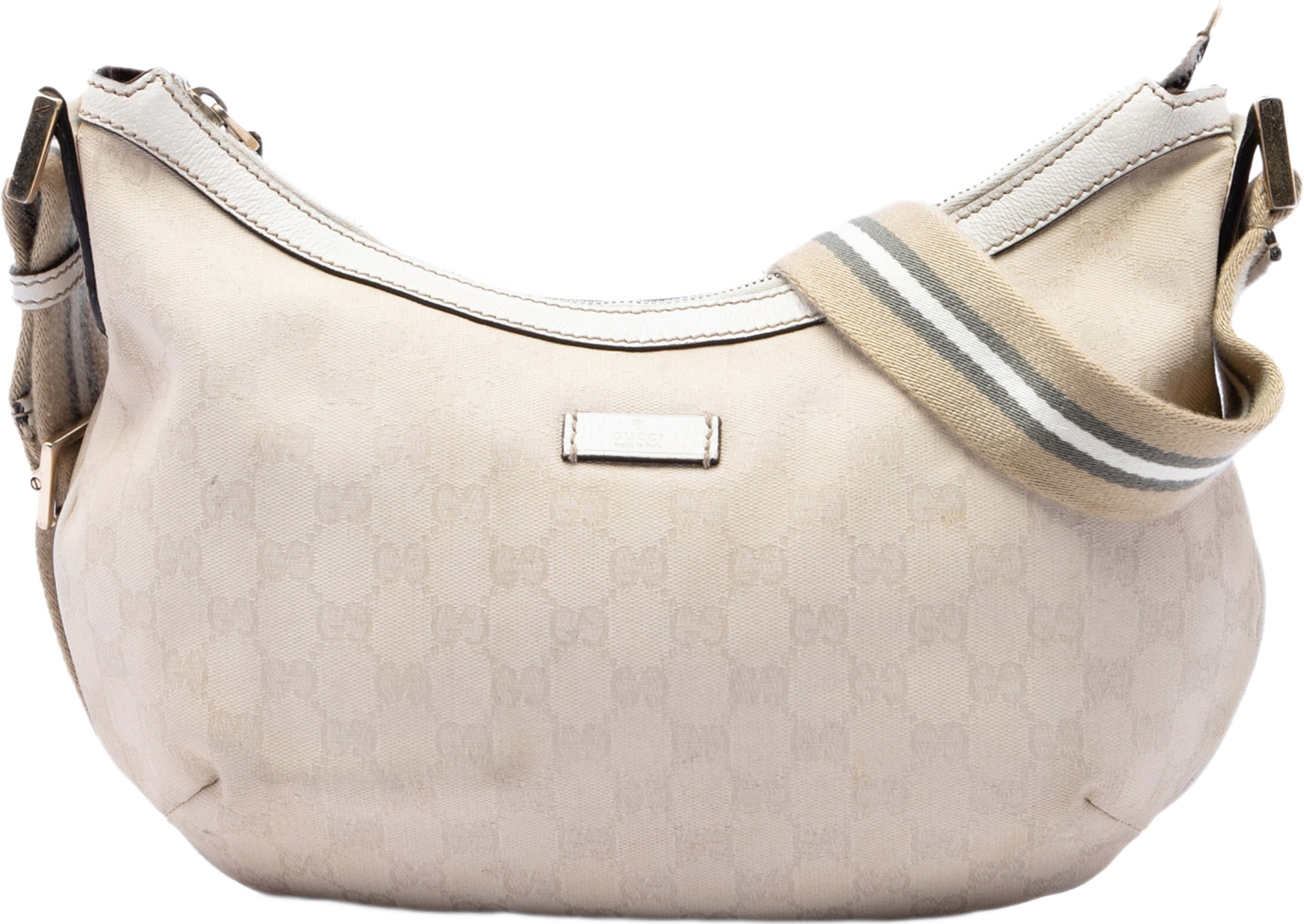 Gucci Gg Canvas Web Crossbody, från Luxclusif, i färgen vit. Klicka för att öppna bilden i stort format