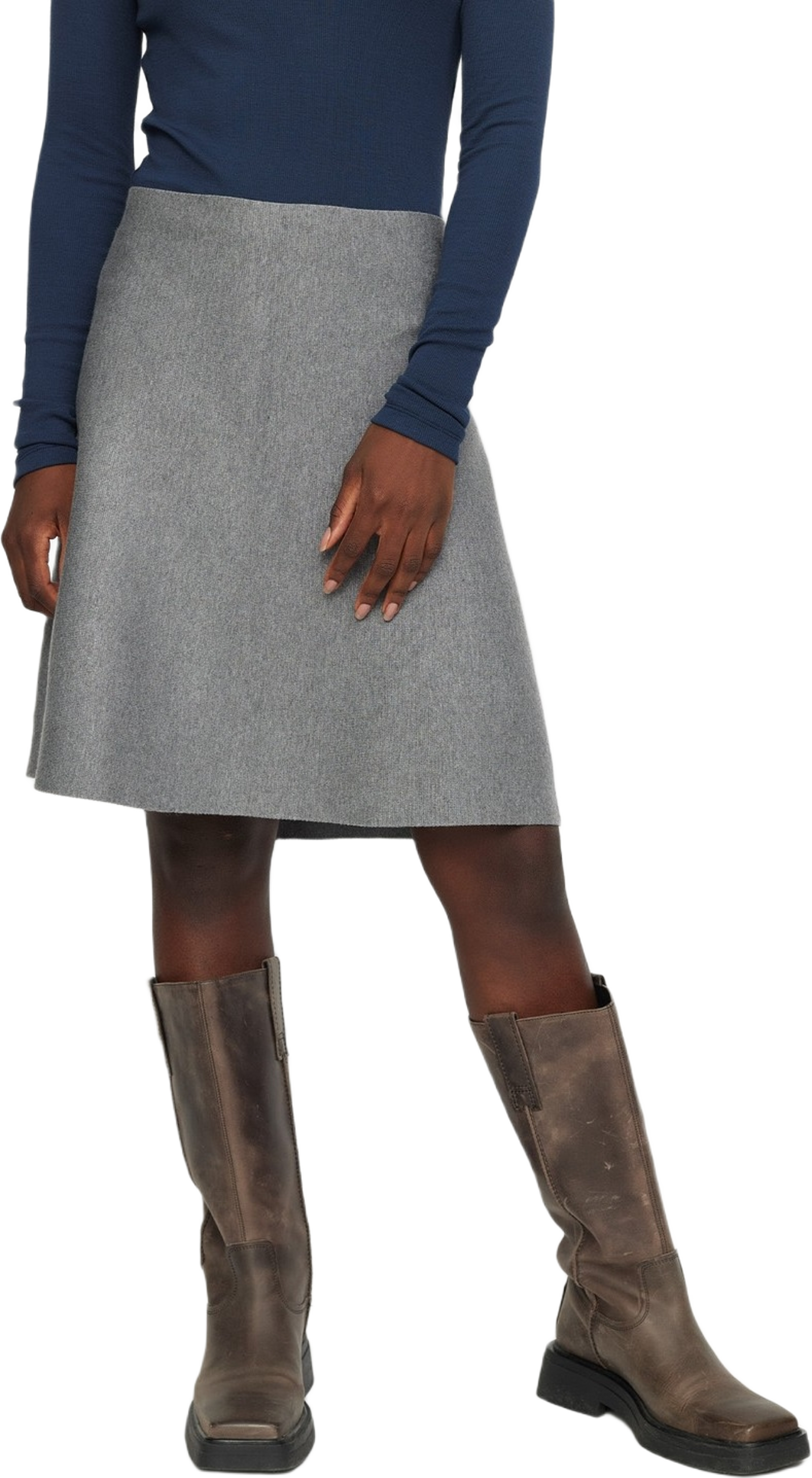 Srhenrietta Short Skirt - Medium Grey Melange