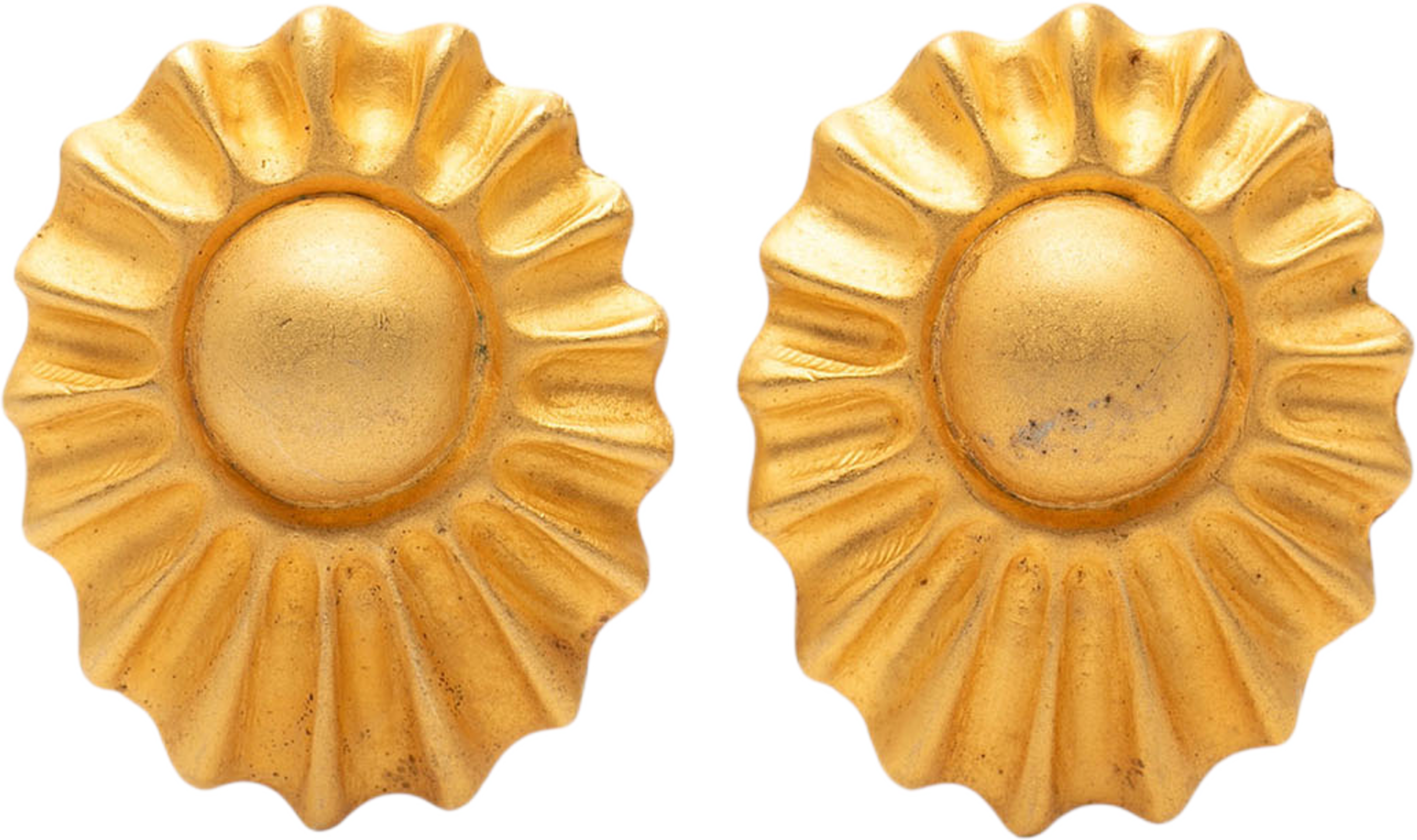 Hermès Gold Plated Sun Clip On Earrings, från Luxclusif, i färgen guld. Klicka för att öppna bilden i stort format