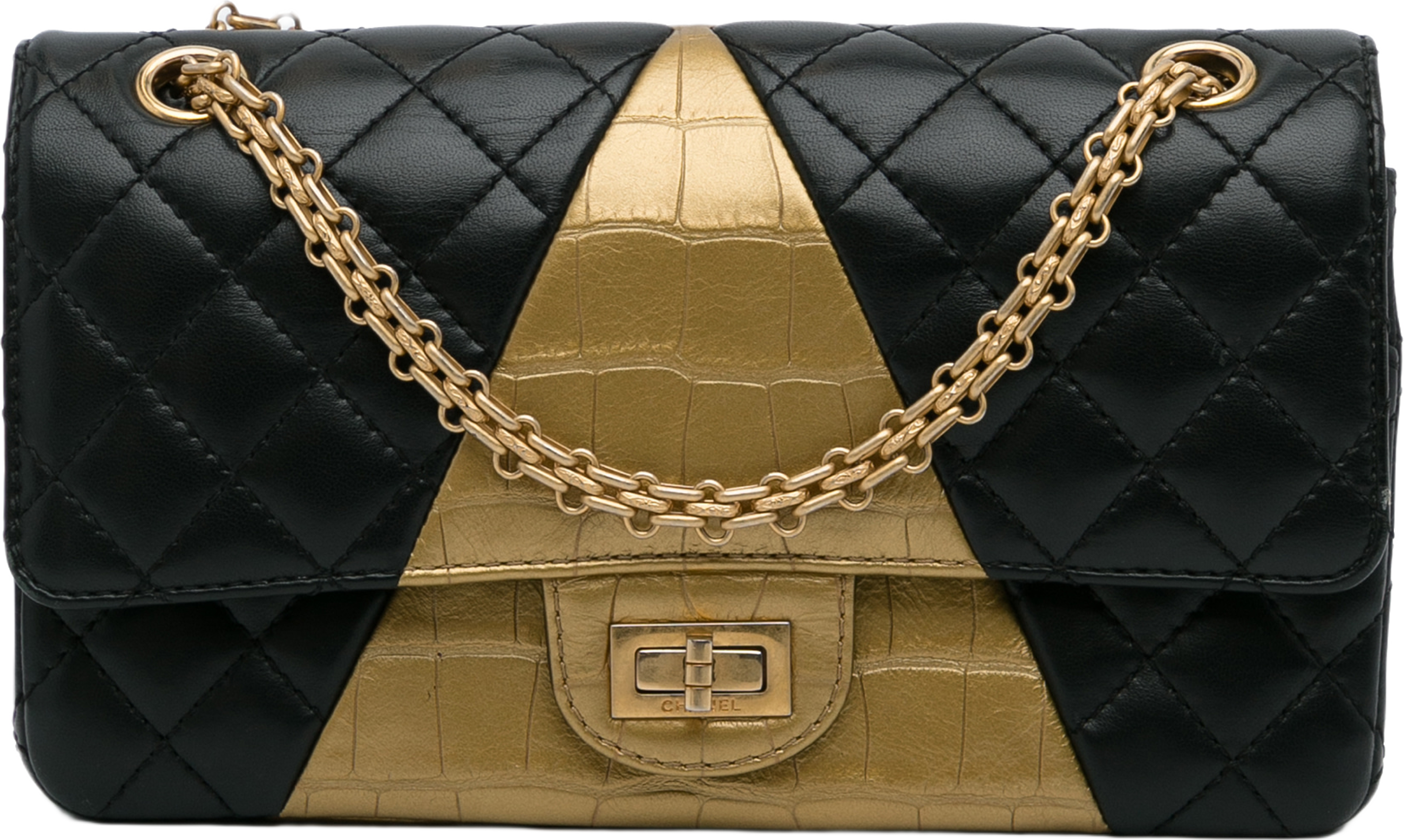 Chanel Medium Croc Embossed Lambskin 2.55 Reissue Double Flap Bag