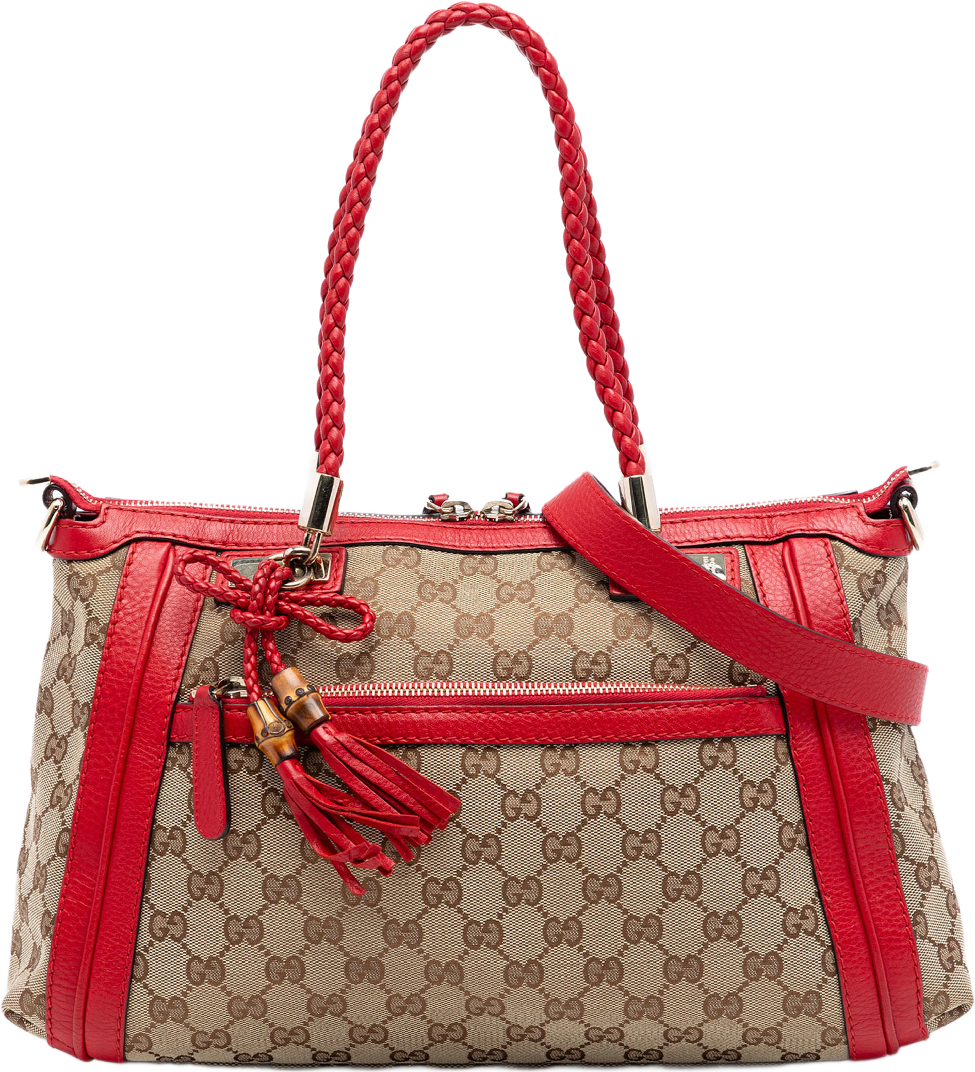 Gucci Gg Canvas Bella Satchel, från Luxclusif, i färgen beige. Klicka för att öppna bilden i stort format
