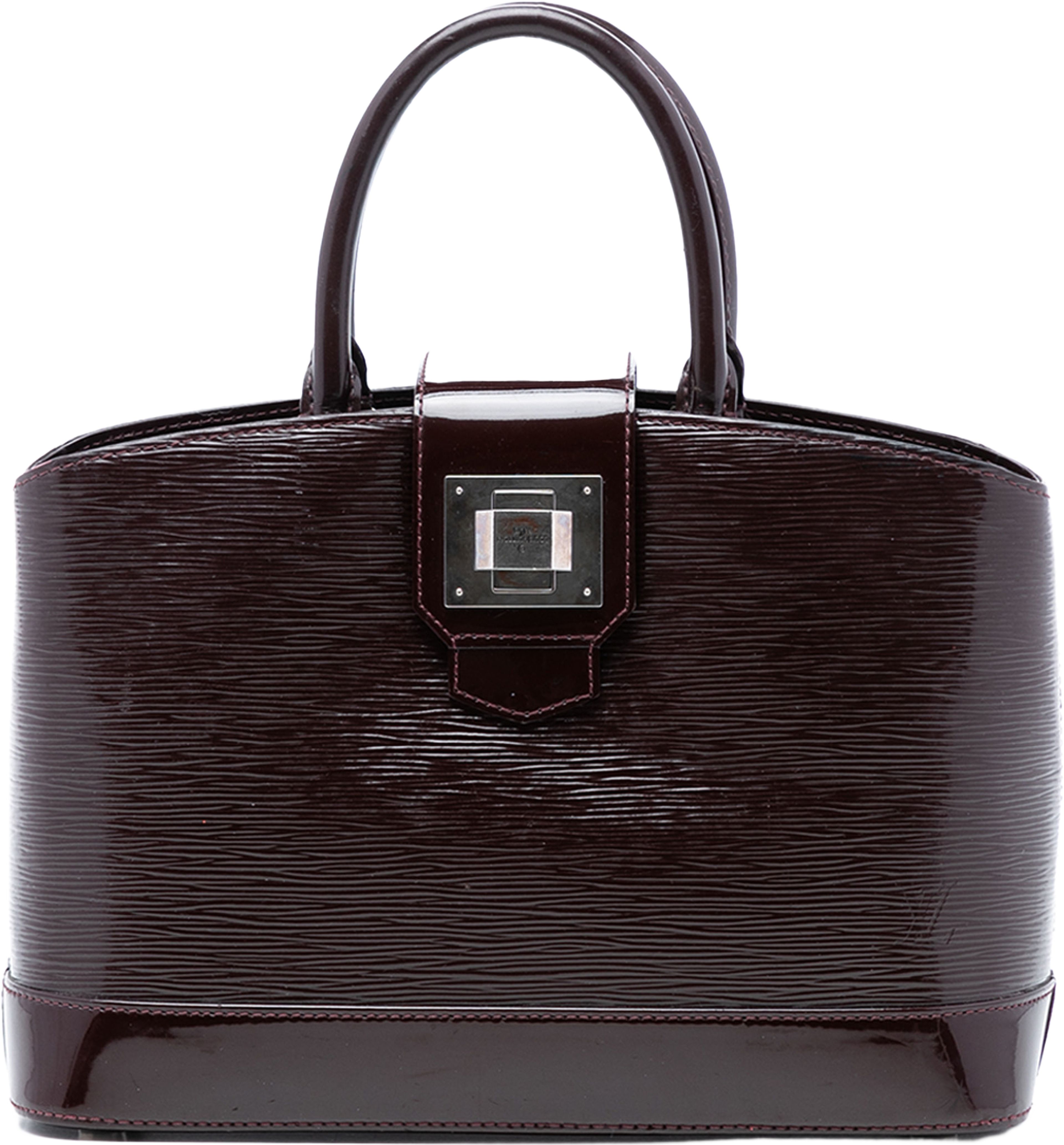 Louis Vuitton Epi Electric Mirabeau Pm, från Luxclusif, i färgen plum. Klicka för att öppna bilden i stort format