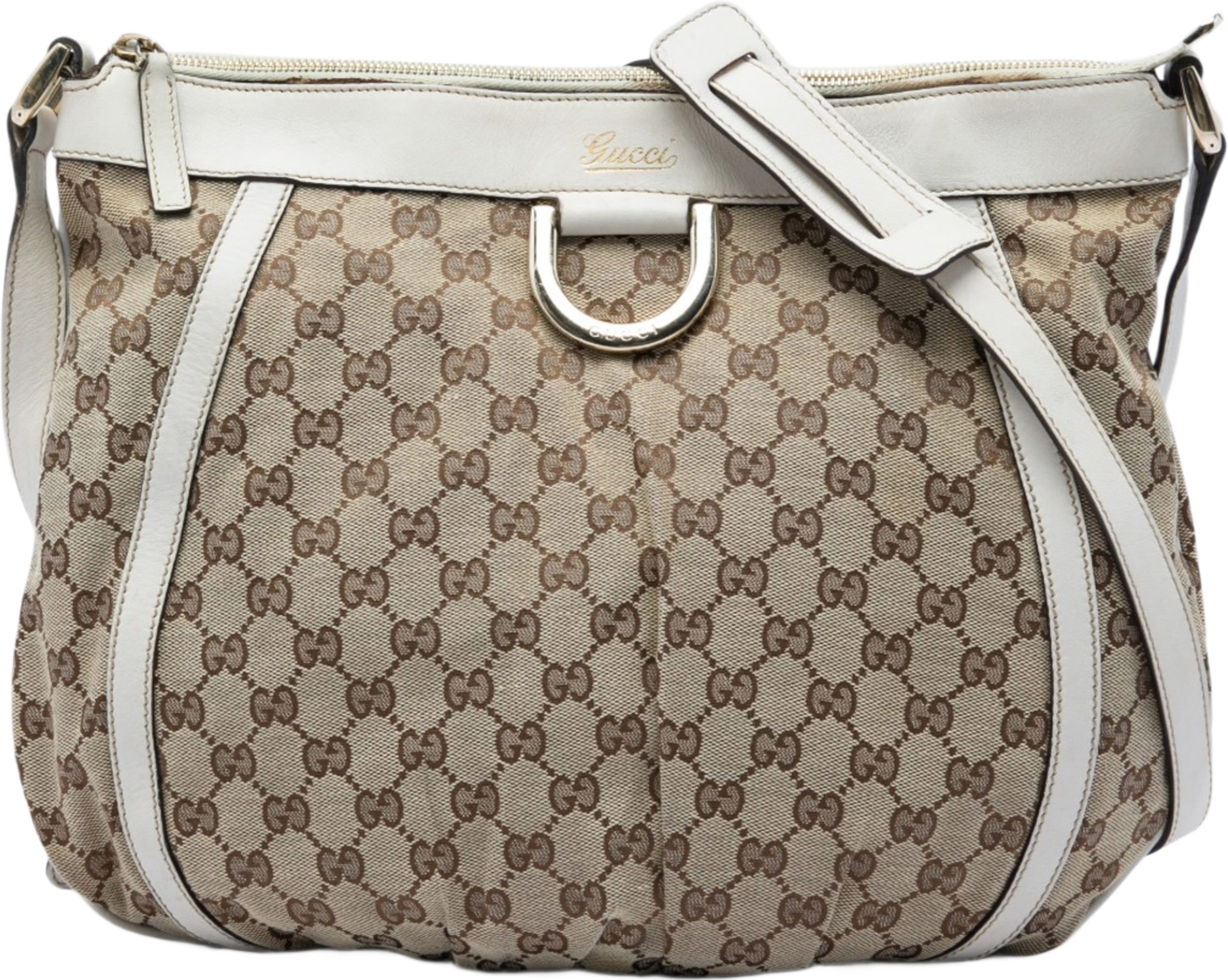 Gucci Gg Canvas Abbey D Ring Crossbody, från Luxclusif, i färgen beige. Klicka för att öppna bilden i stort format