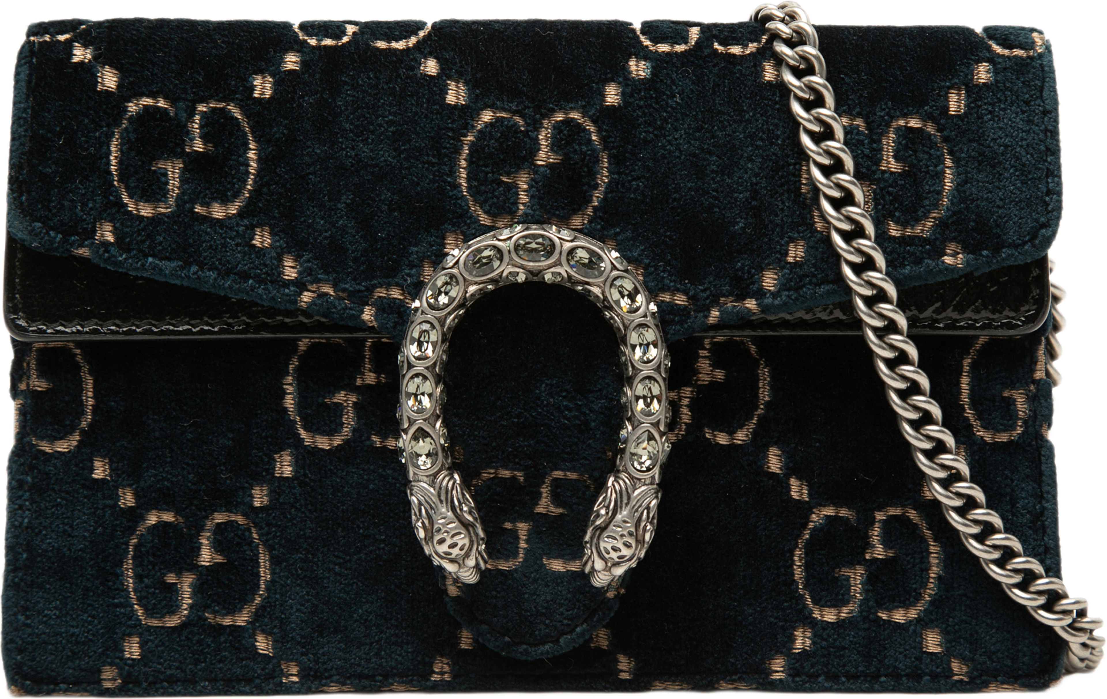 Gucci Mini Gg Velvet Dionysus Crossbody, från Luxclusif, i färgen blå. Klicka för att öppna bilden i stort format