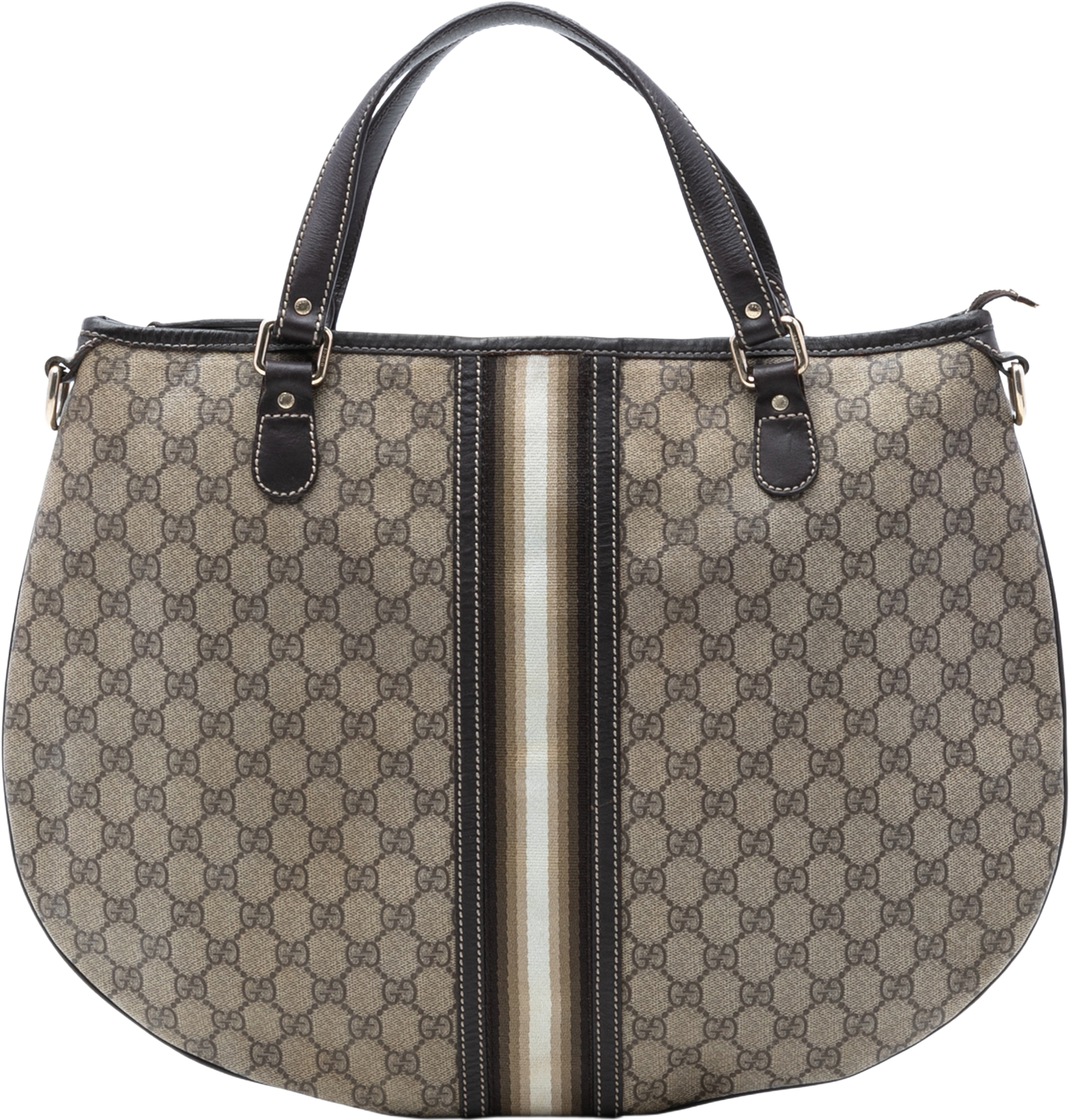 Gucci Gg Supreme Web Hobo, från Luxclusif, i färgen beige. Klicka för att öppna bilden i stort format