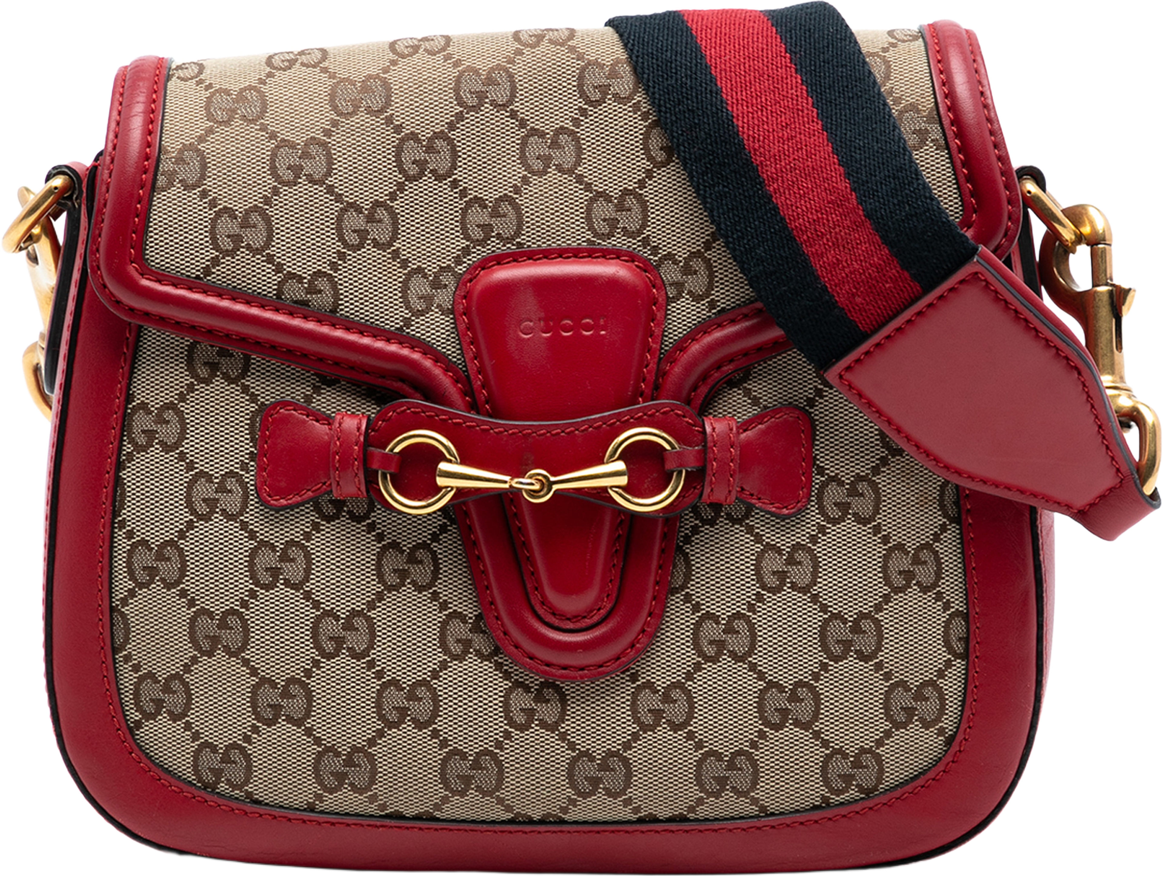 Gucci Medium Gg Canvas Lady Web Crossbody, från Luxclusif, i färgen beige. Klicka för att öppna bilden i stort format