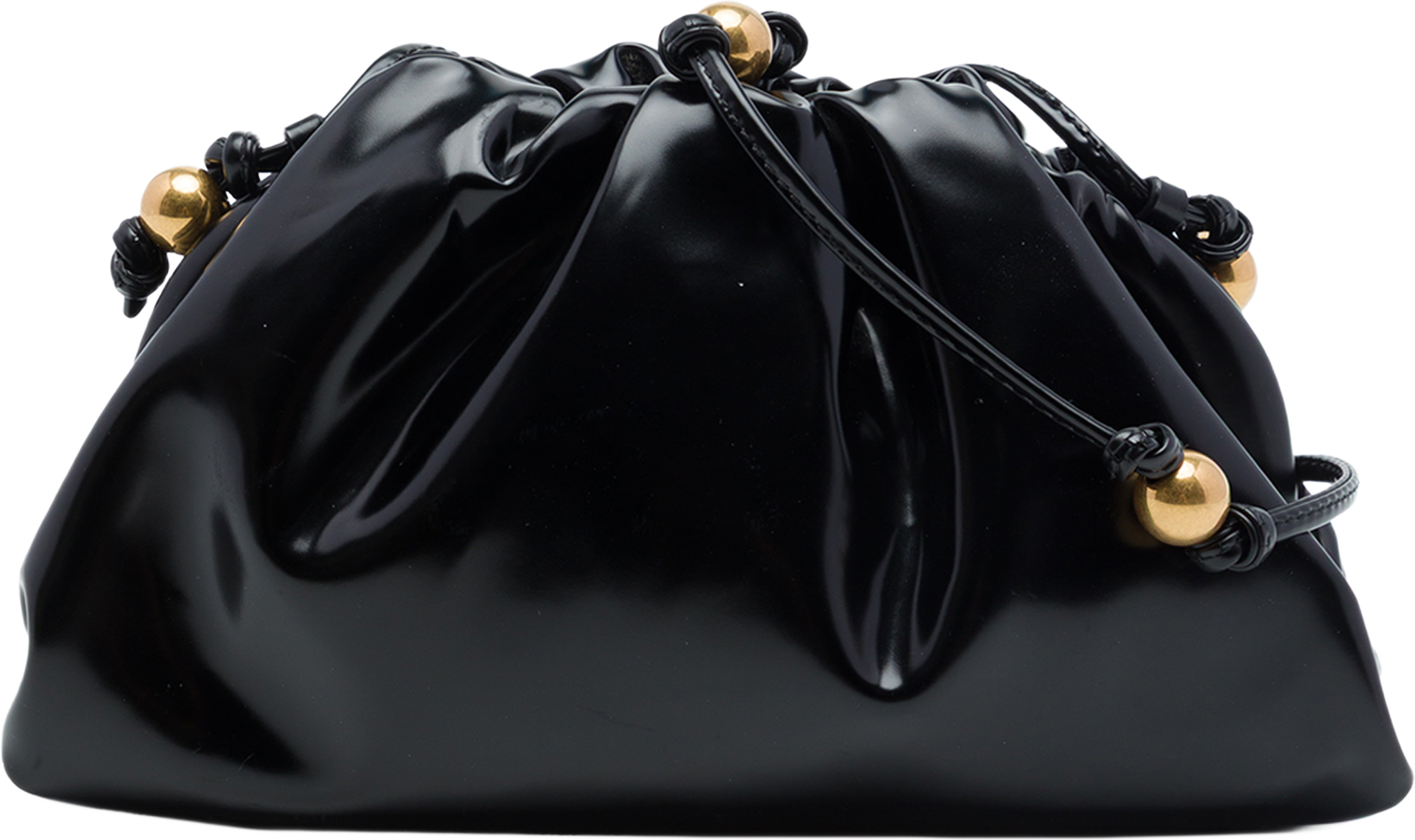 Bottega Veneta Brushed Calfskin The Mini Pouch, från Luxclusif, i färgen svart. Klicka för att öppna bilden i stort format