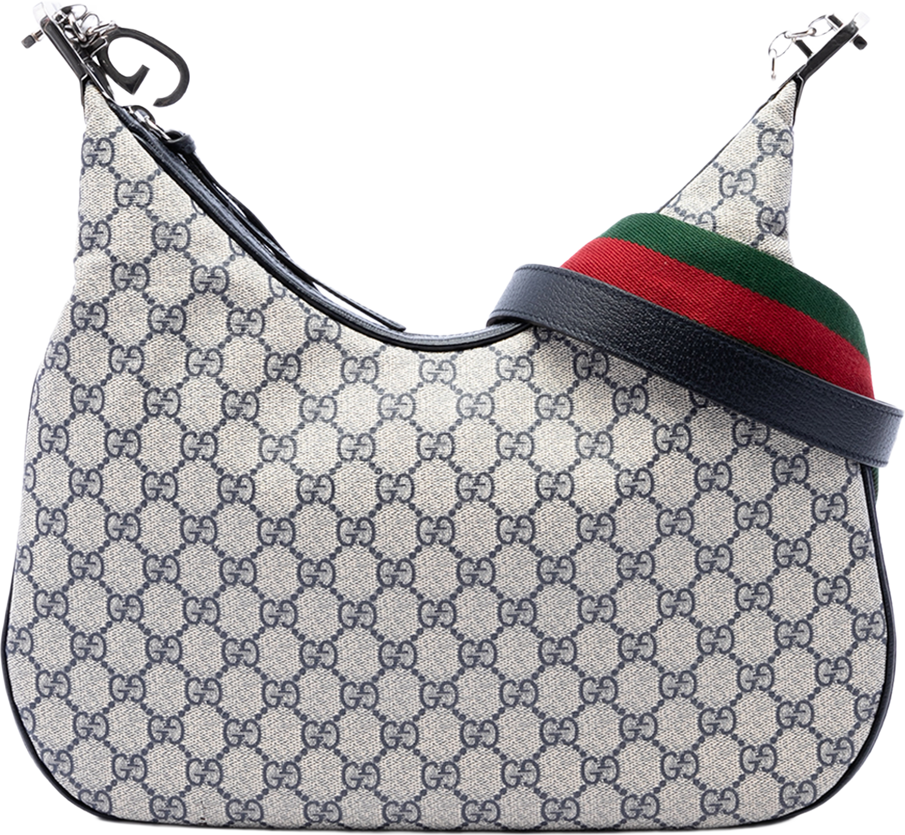 Gucci Large Gg Supreme Web Attache Crossbody, från Luxclusif, i färgen beige. Klicka för att öppna bilden i stort format