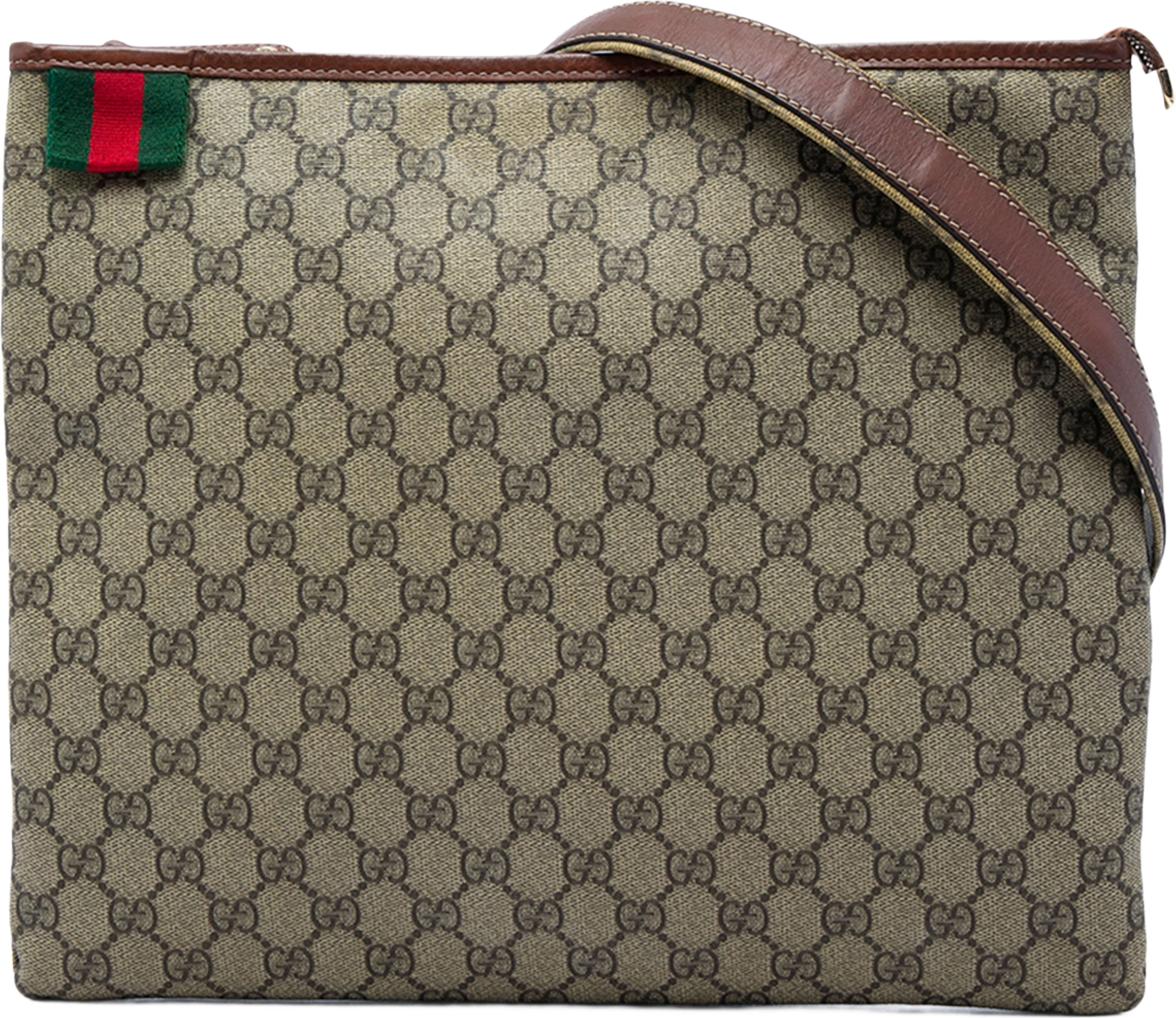 Gucci Gg Supreme Web Crossbody, från Luxclusif, i färgen beige. Klicka för att öppna bilden i stort format