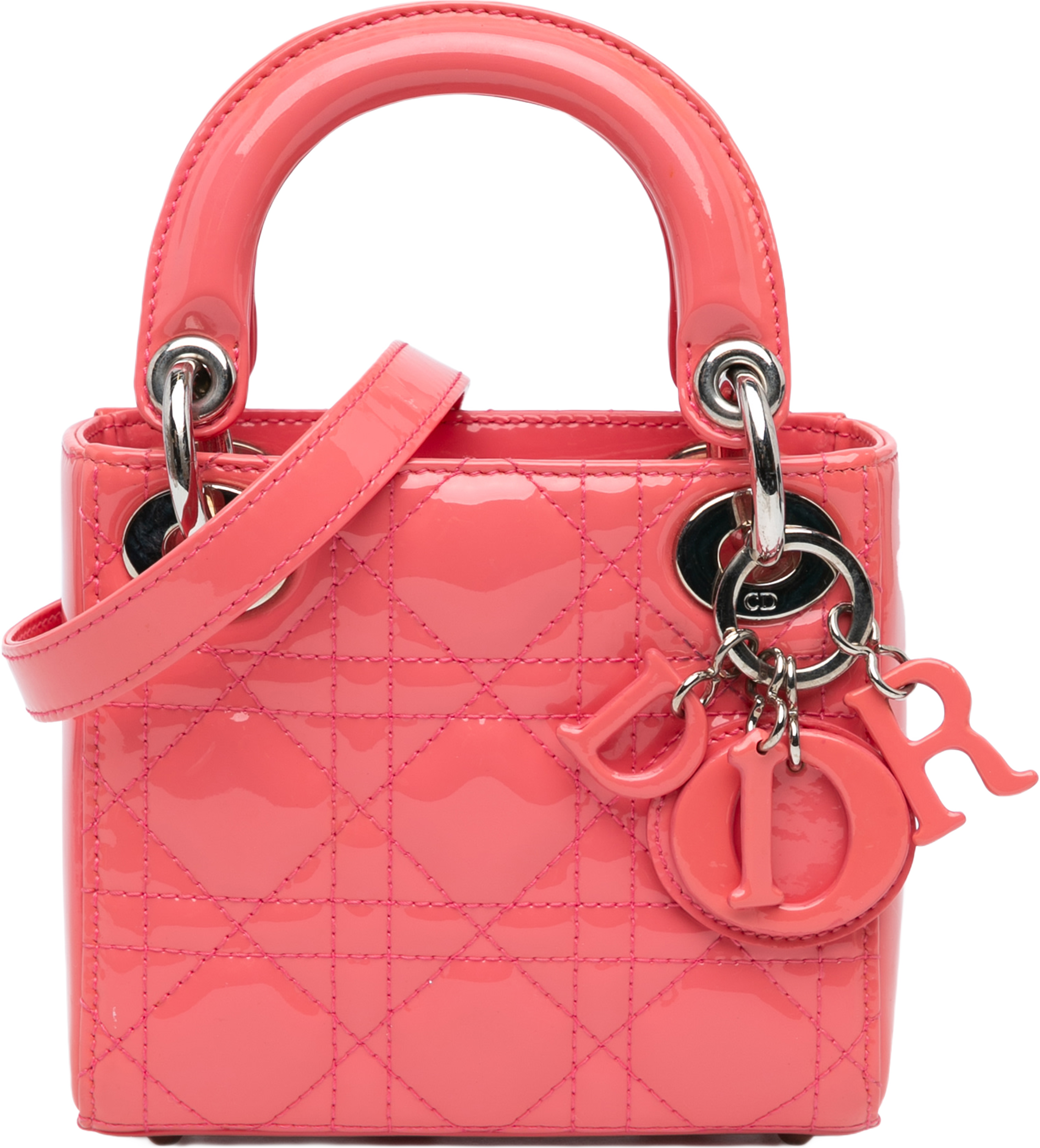 Dior Micro Patent Cannage Lady Dior, från Luxclusif, i färgen pink. Klicka för att öppna bilden i stort format