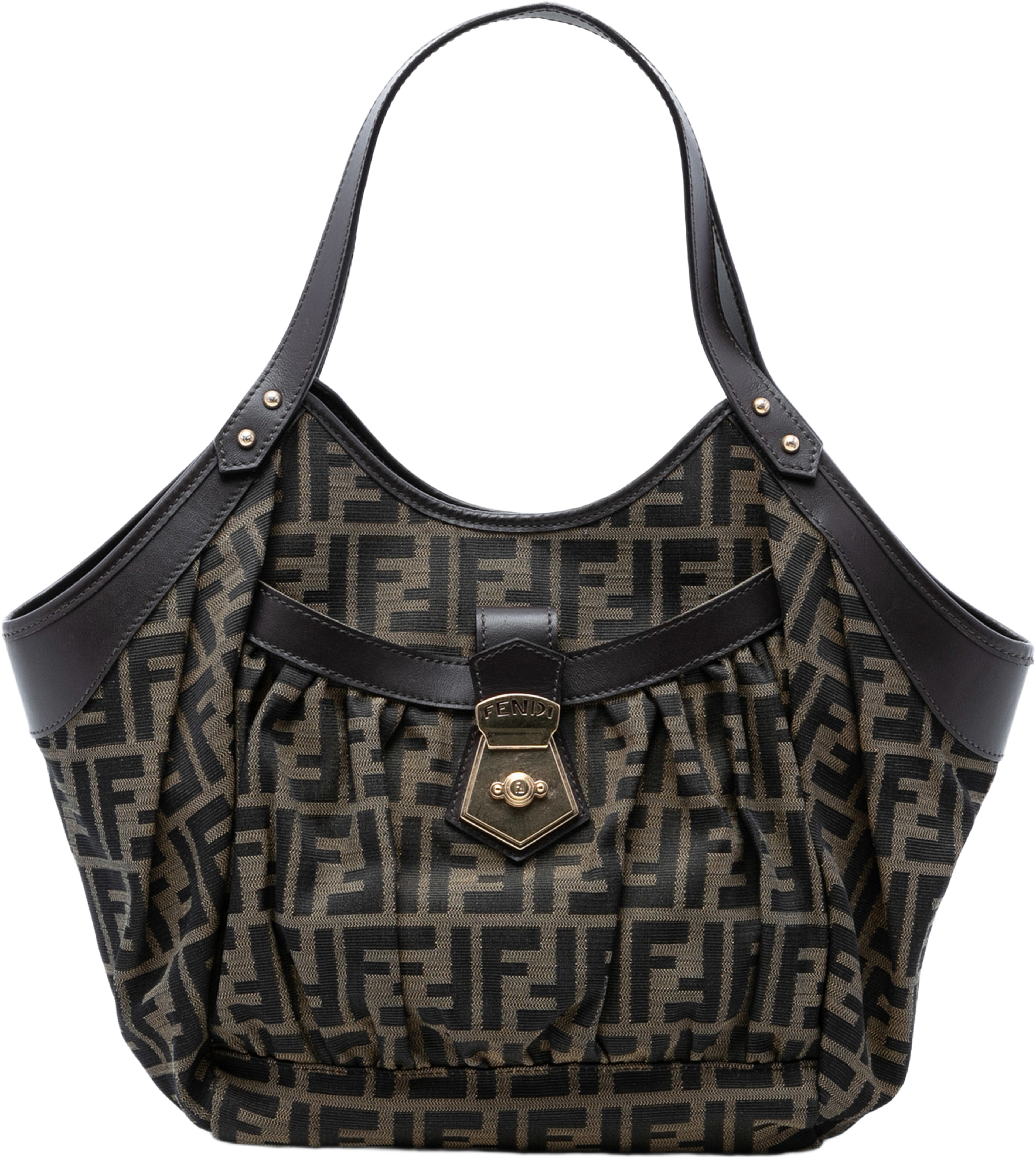 Fendi Zucca Canvas Chef Tote, från Luxclusif, i färgen brown. Klicka för att öppna bilden i stort format