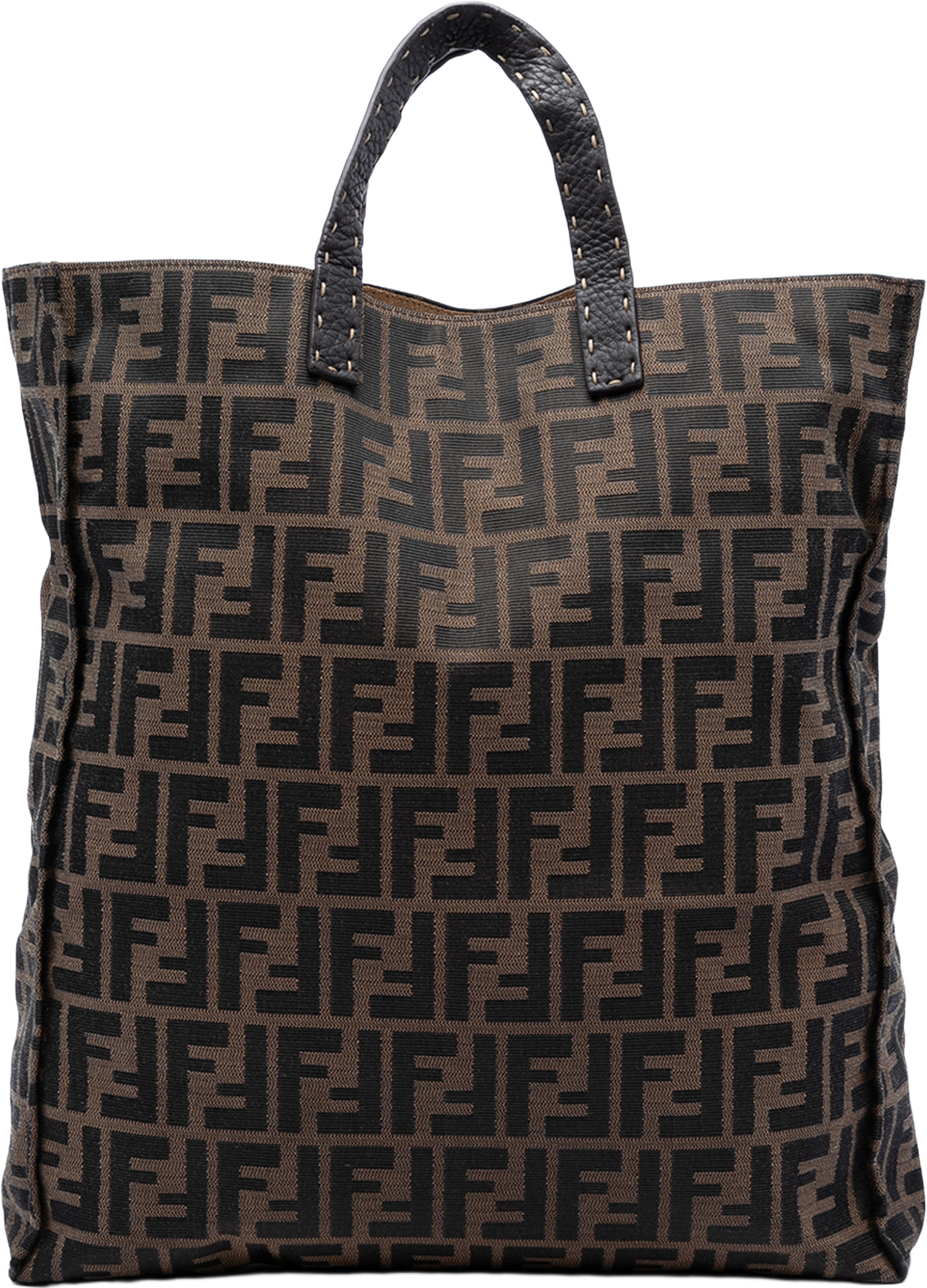Fendi Zucca Canvas Selleria Shopping Tote, från Luxclusif, i färgen brown. Klicka för att öppna bilden i stort format