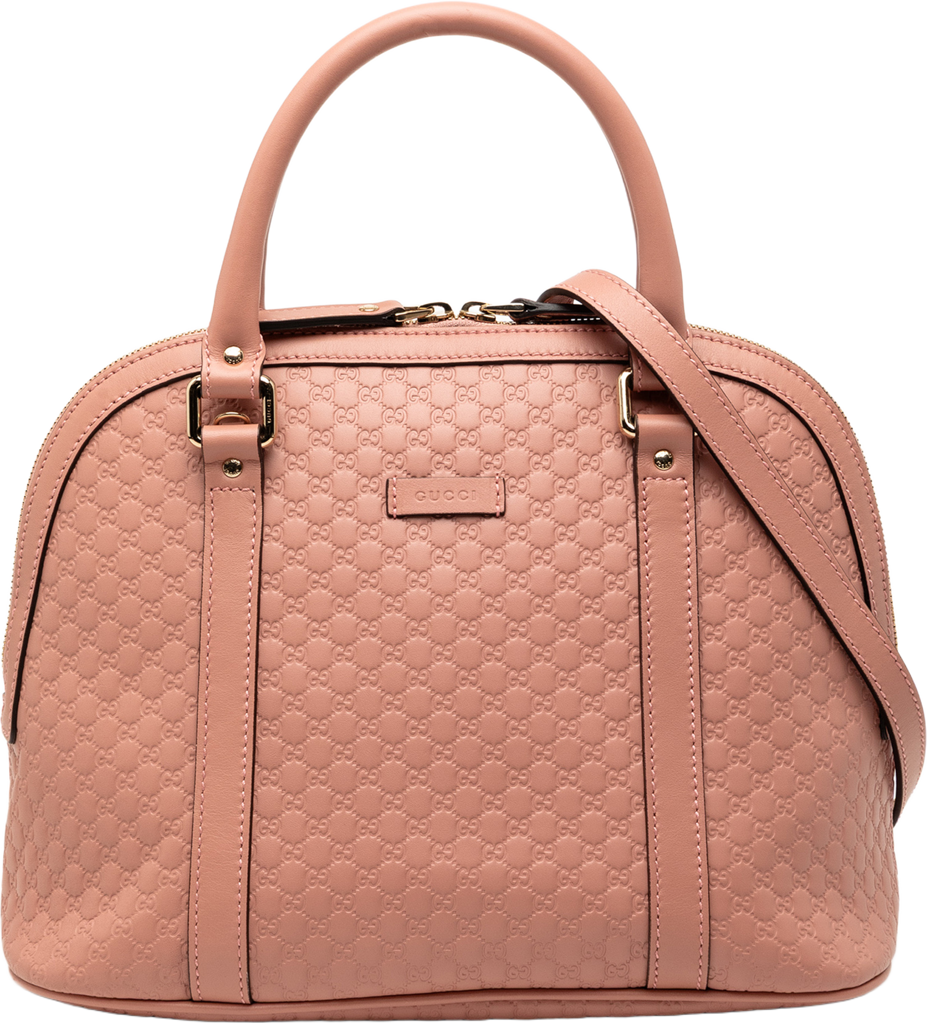 Gucci Medium Microguccissima Dome Satchel, från Luxclusif, i färgen pink. Klicka för att öppna bilden i stort format