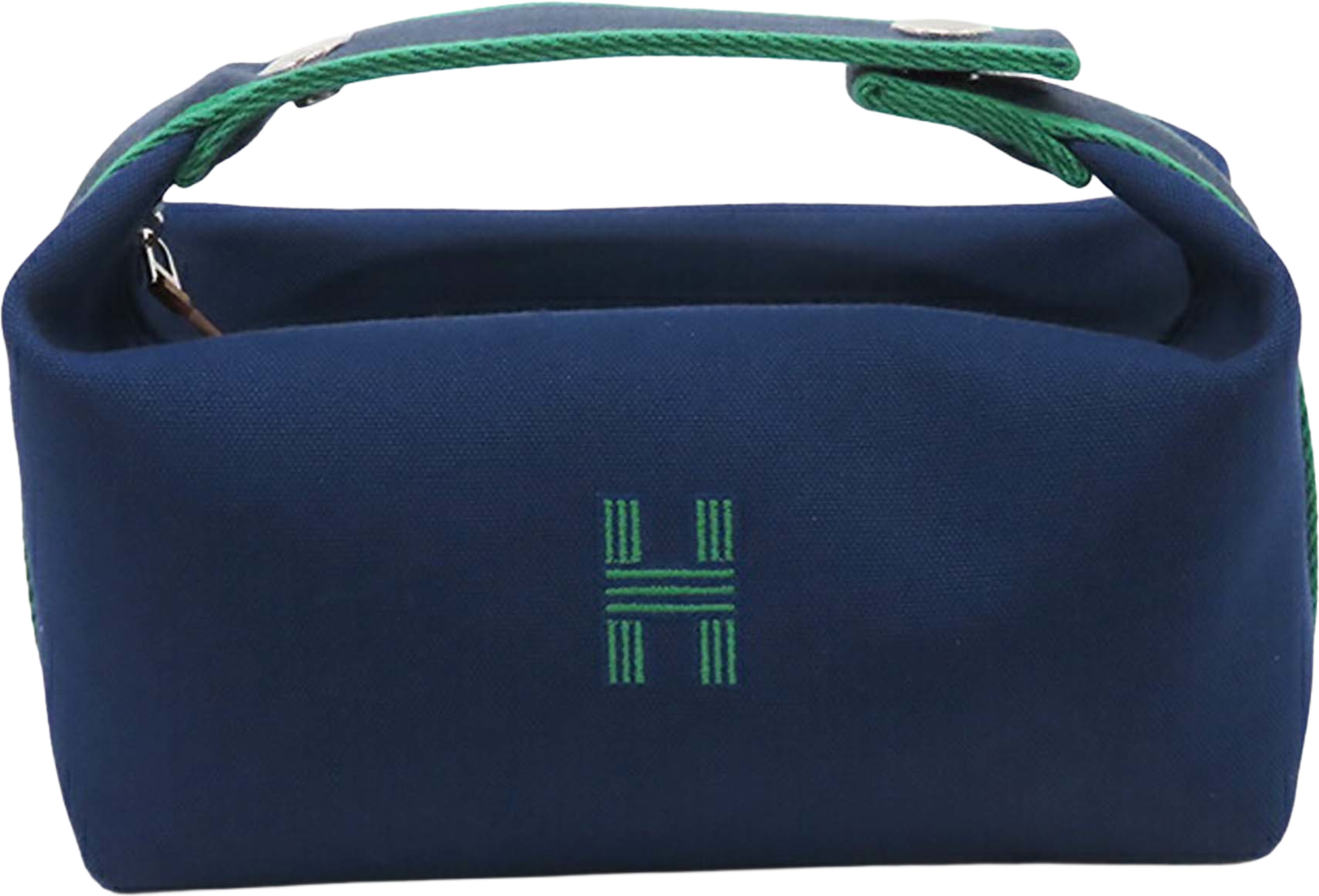 Hermès Small Toile Bride A Brac Case, från Luxclusif, i färgen dark blue. Klicka för att öppna bilden i stort format