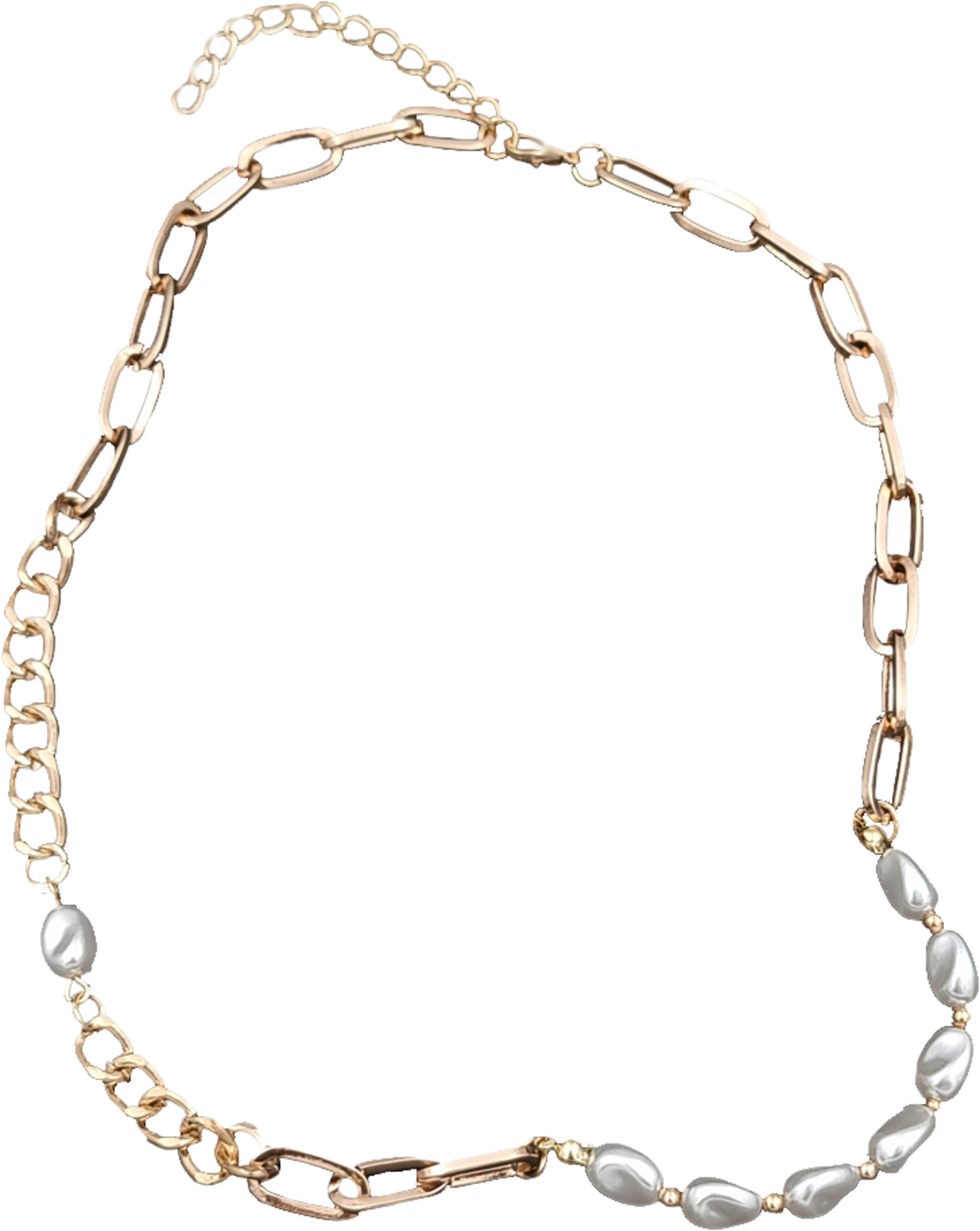 Kort Halsband Med Kedja Och Pärlor