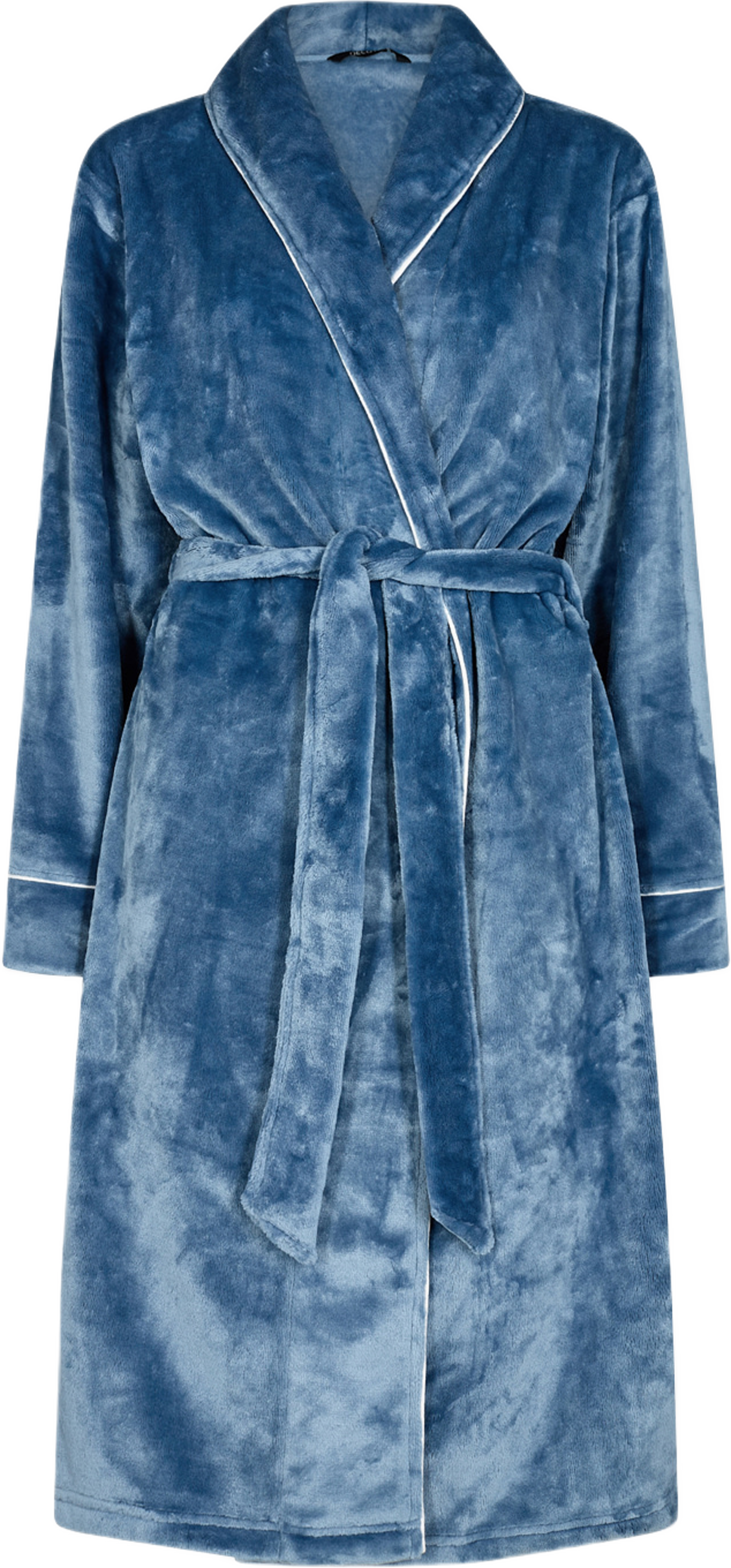 Lång Morgonrock | 100% Polyester | Blå