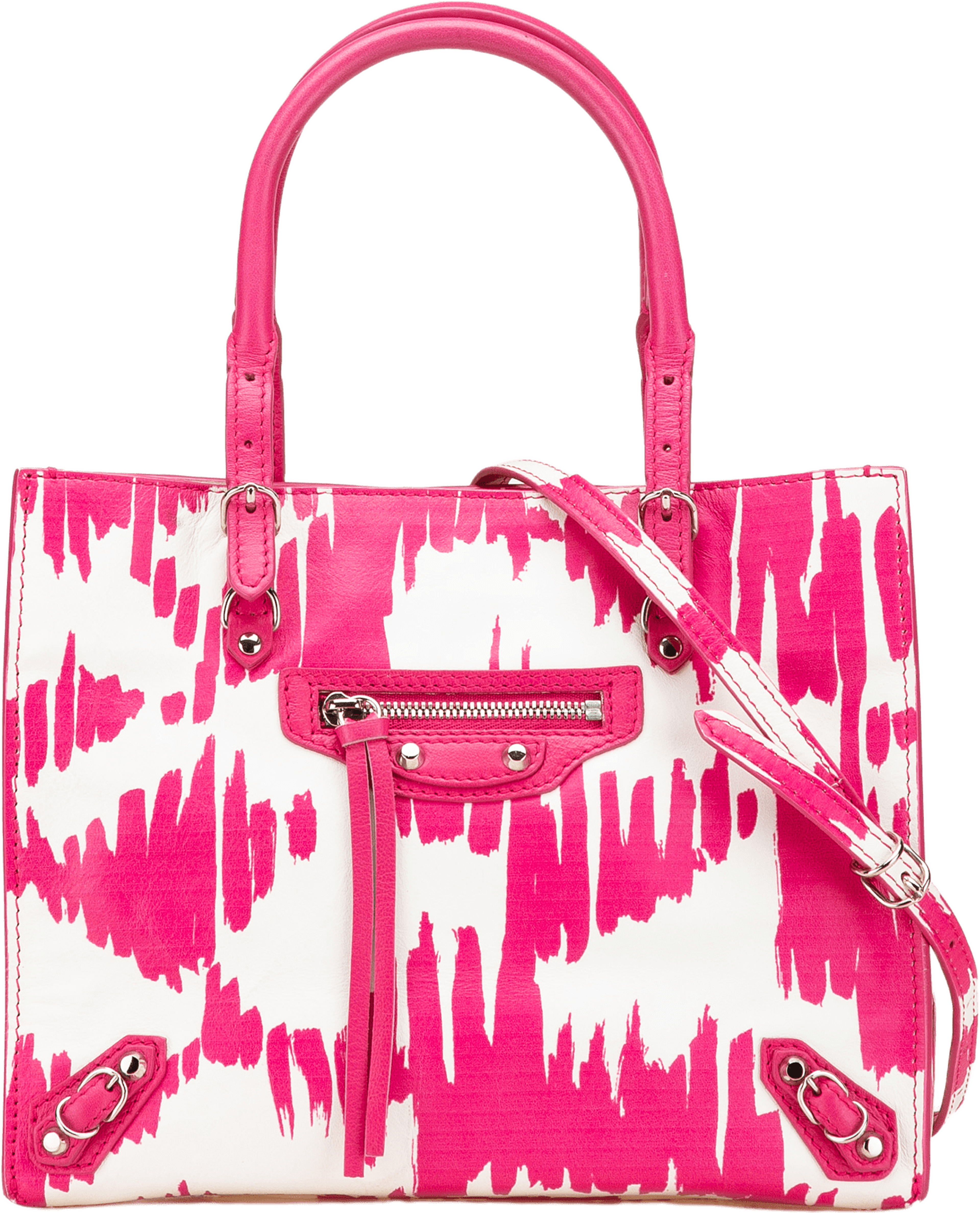 Balenciaga Mini Leather Papier A4 Satchel, från Luxclusif, i färgen pink. Klicka för att öppna bilden i stort format