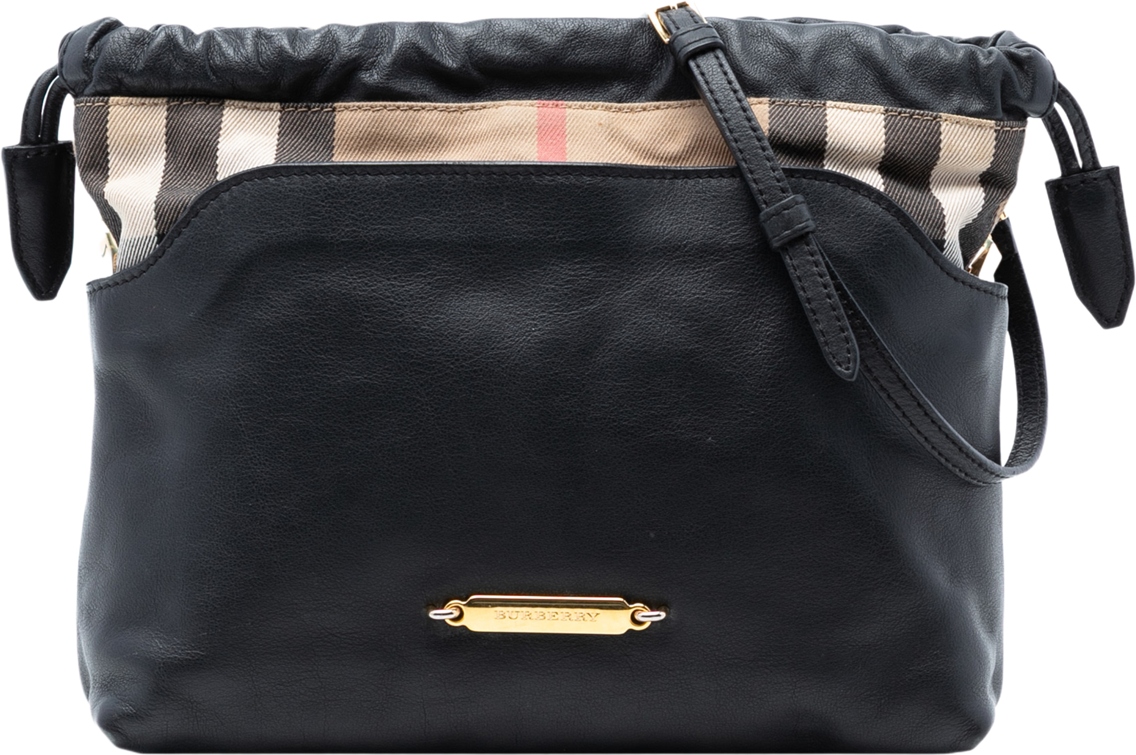 Burberry House Check Canvas And Calfskin Little Crush Crossbody, från Luxclusif, i färgen black. Klicka för att öppna bilden i stort format